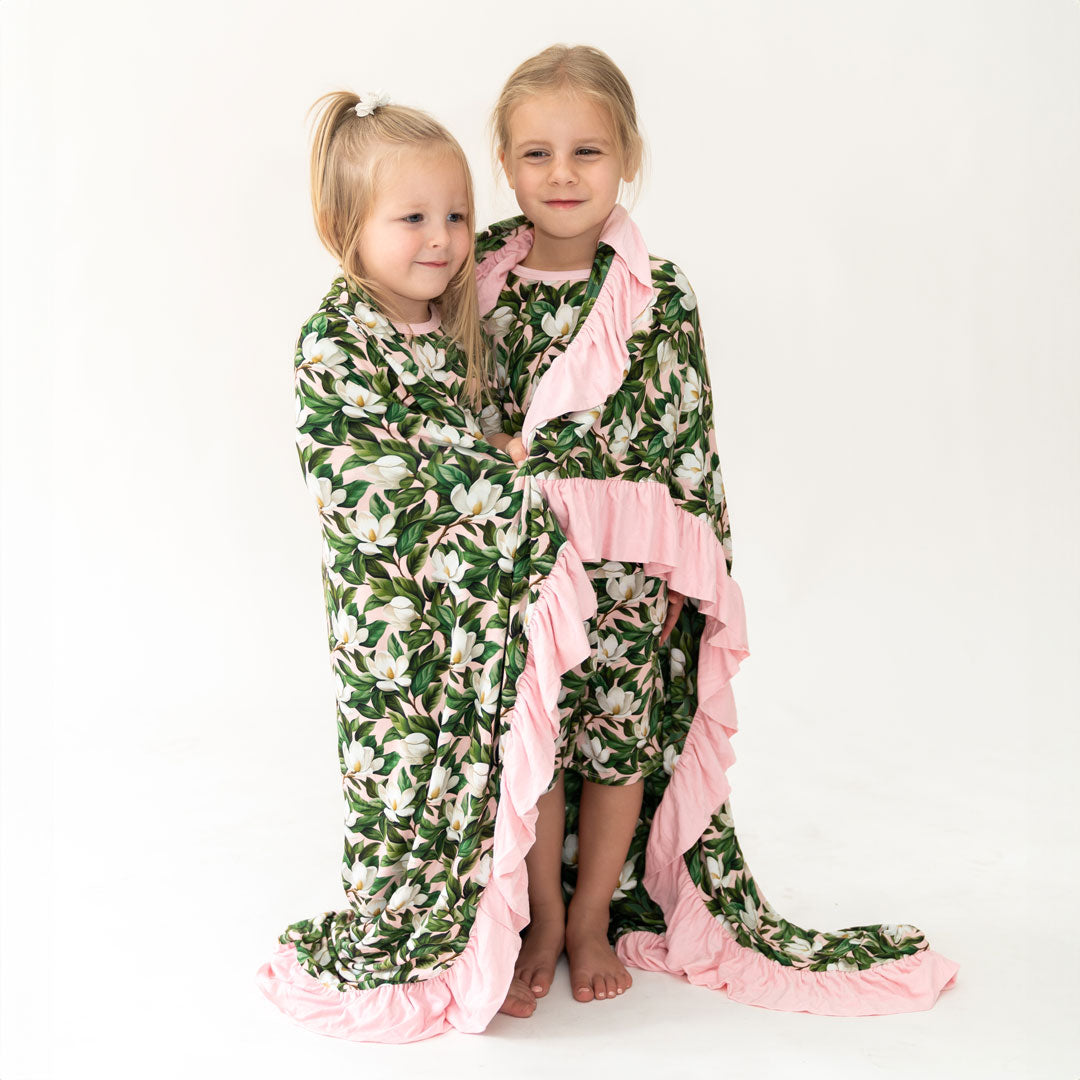 Magnolia Bamboo Ruffle Toddler Blanket