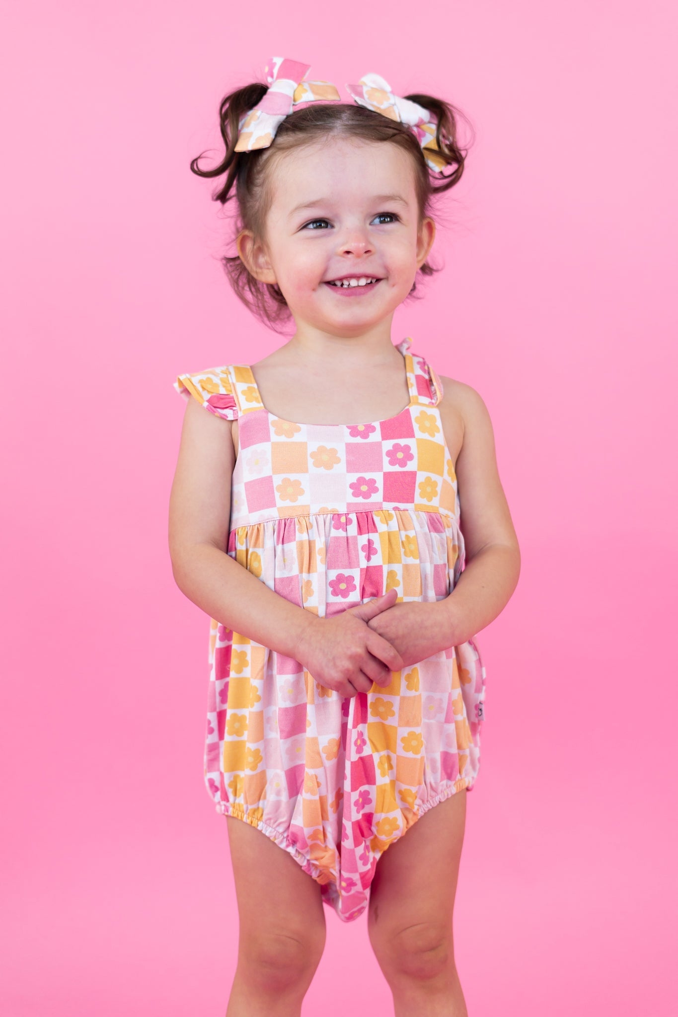 Summer Sunset Checkers Dream Bubble Romper