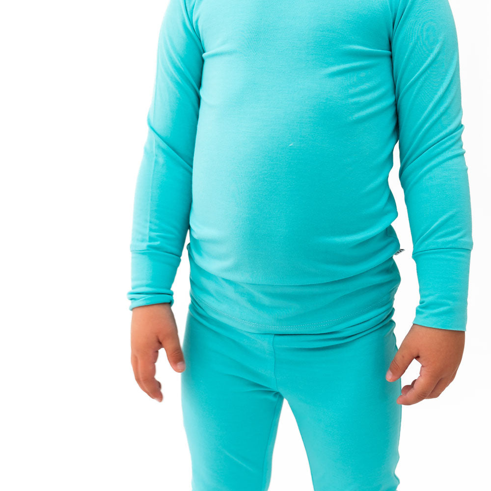 Lagoon Solid Bamboo 2-piece Long Sleeve Set