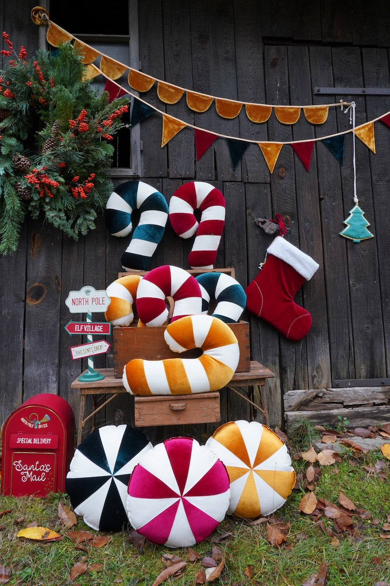 Gold Lollipop Patchwork Pillow