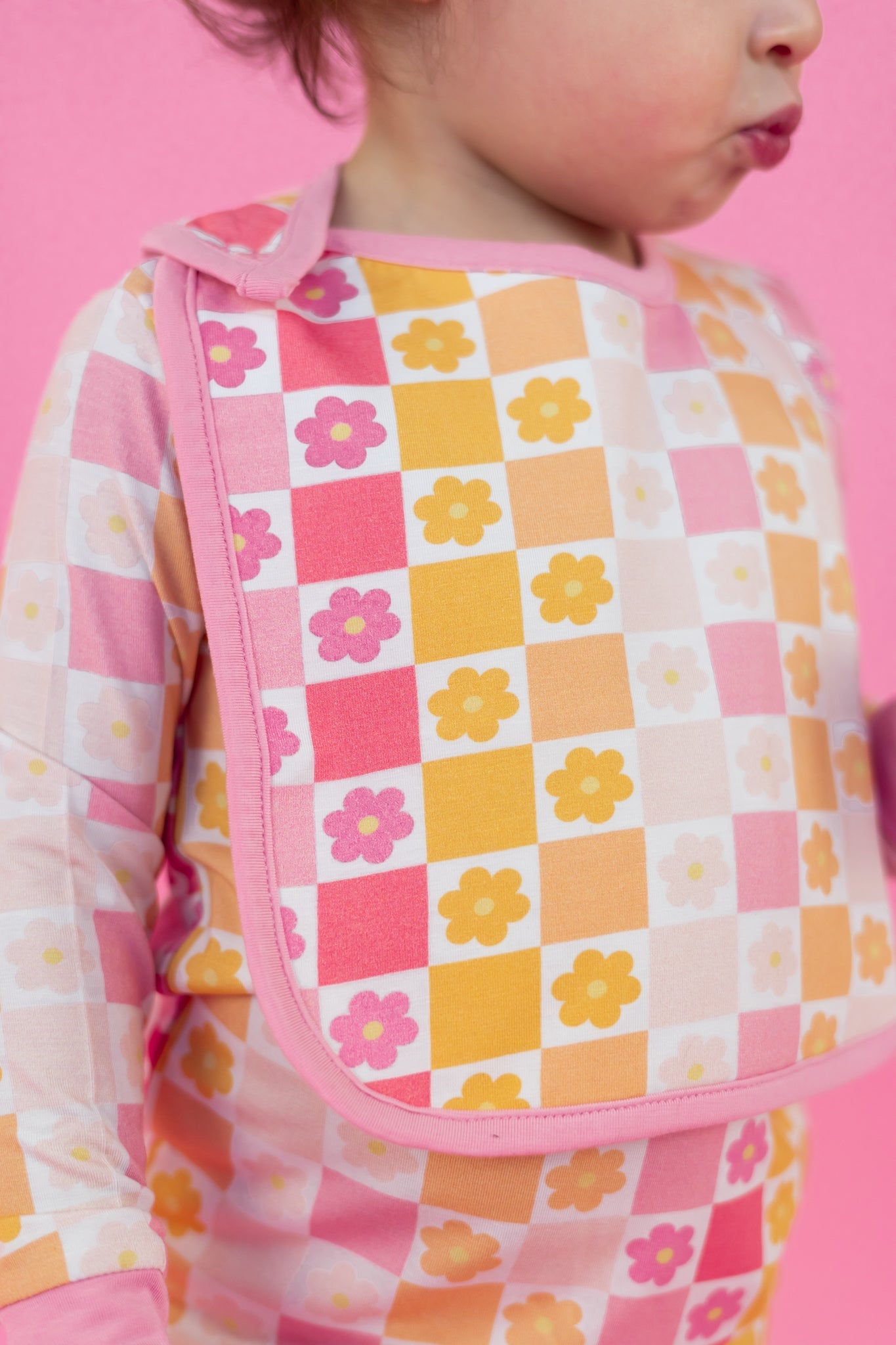 Summer Sunset Checkers Dream Baby Bib