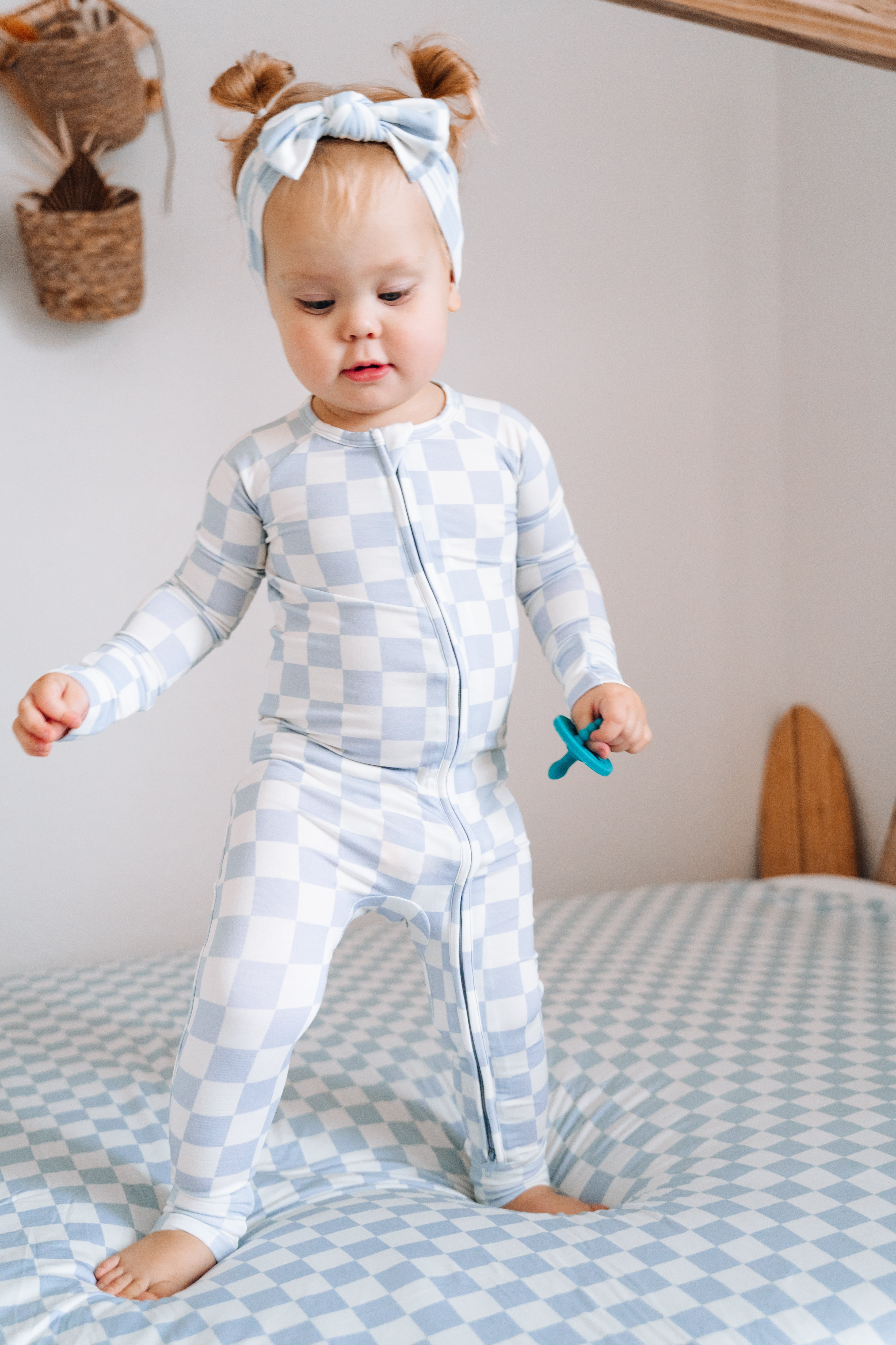 Cloudy Checkers Dream Romper