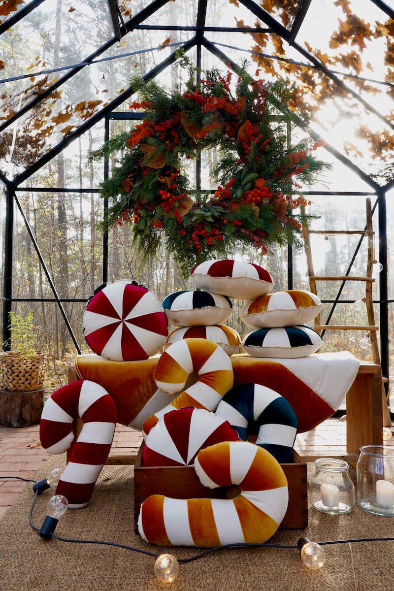 Gold Lollipop Patchwork Pillow