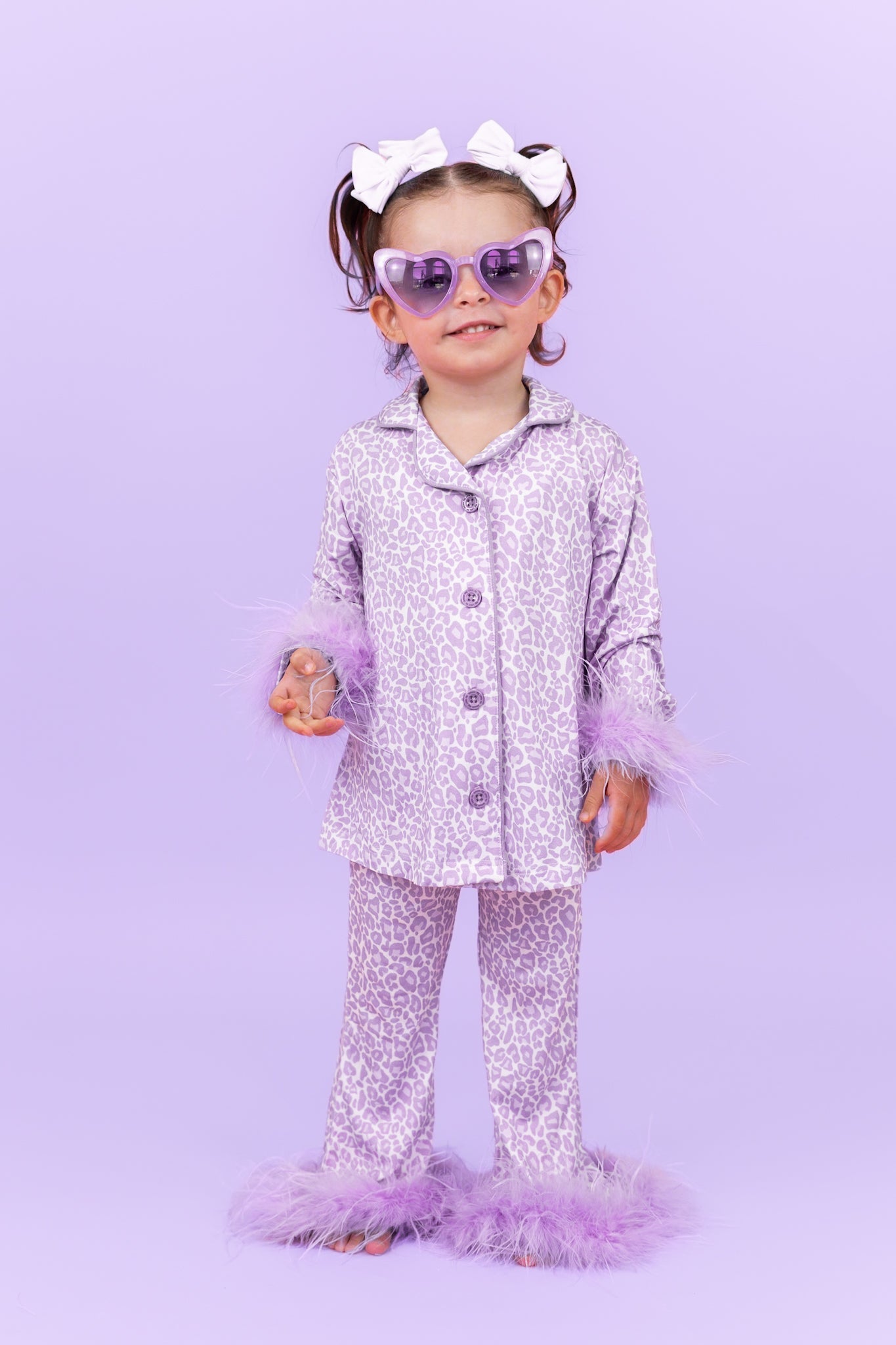 Lavender Leopard Girl’s Flare Feathered Dream Set