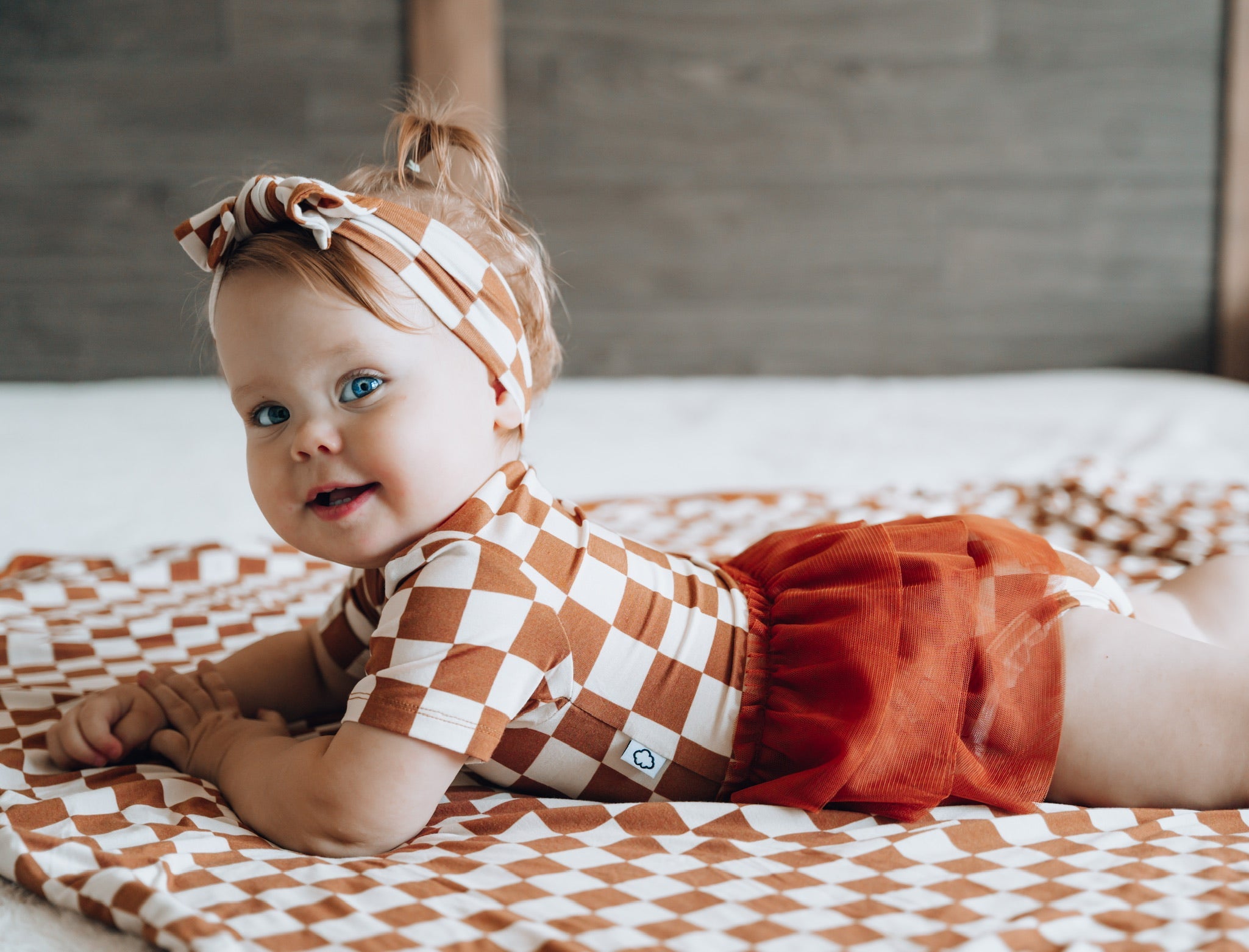 Copper Checkers Dream Tutu Bodysuit Dress