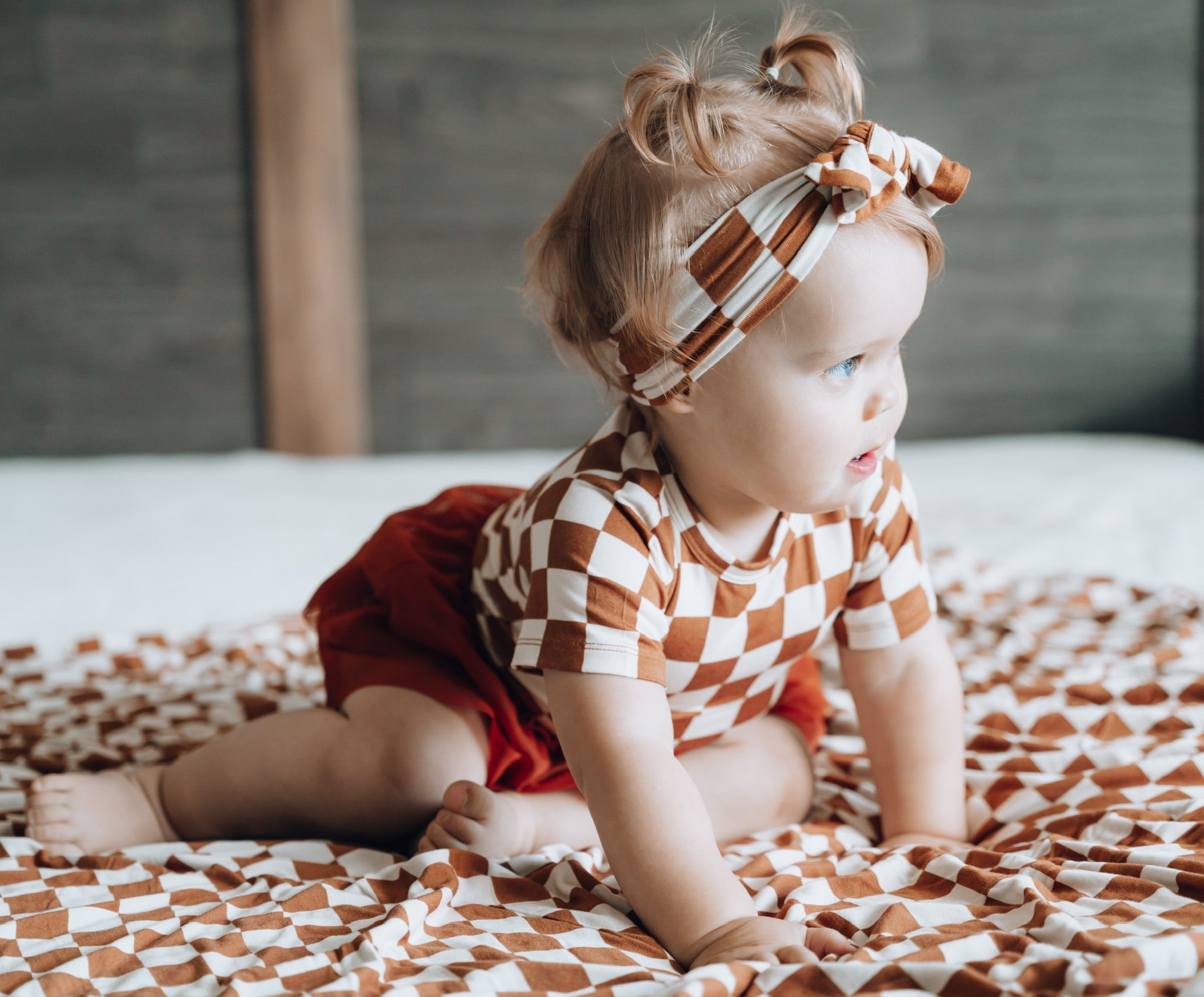 Copper Checkers Dream Tutu Bodysuit Dress