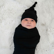 Black Swaddle + Hat Set