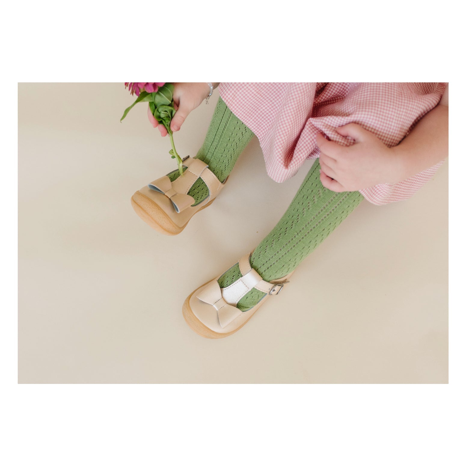 Emma Shimmer Bow T-strap Mary Jane