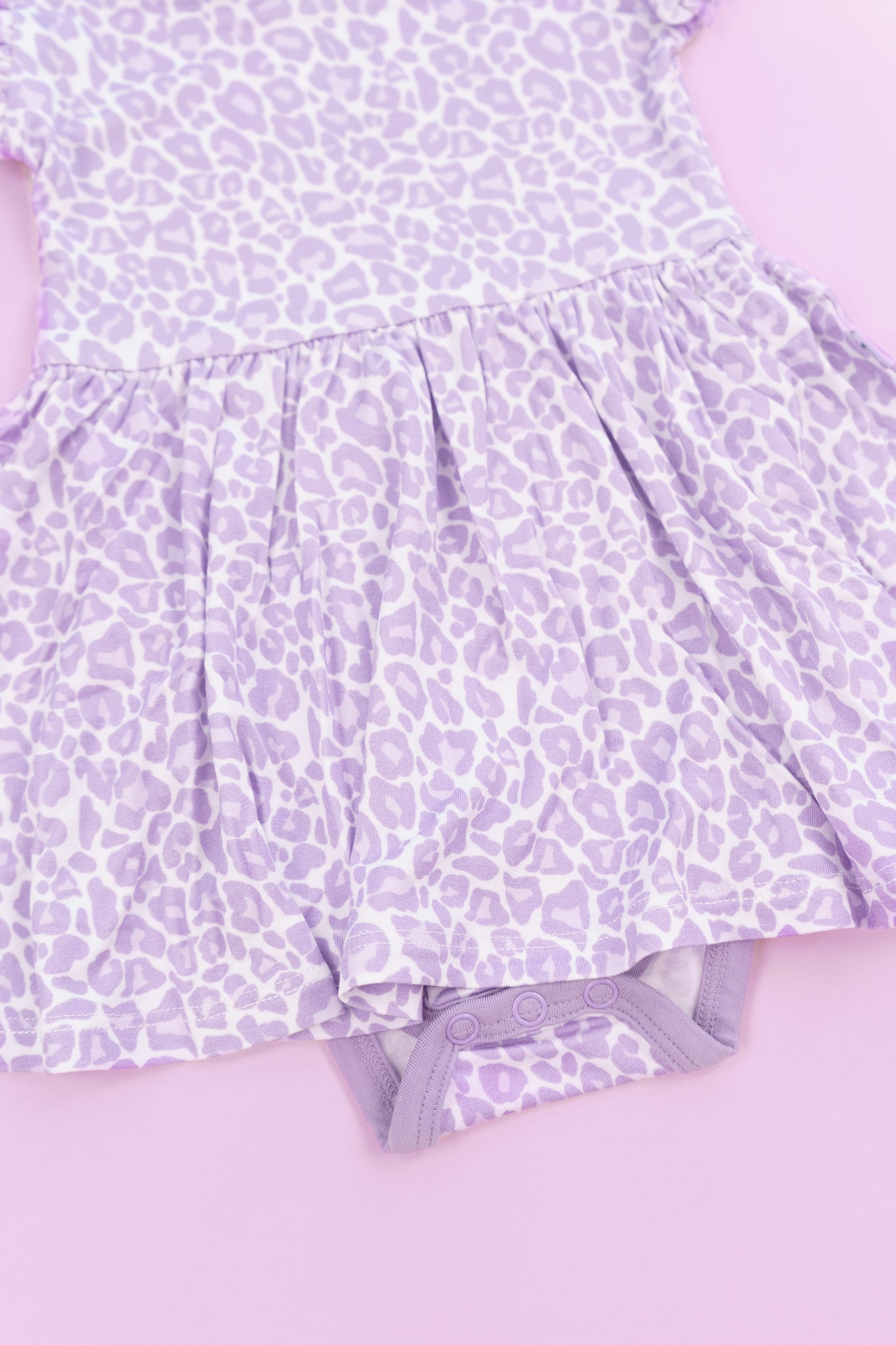 Lavender Leopard Dream Cap Sleeve Bodysuit Dress