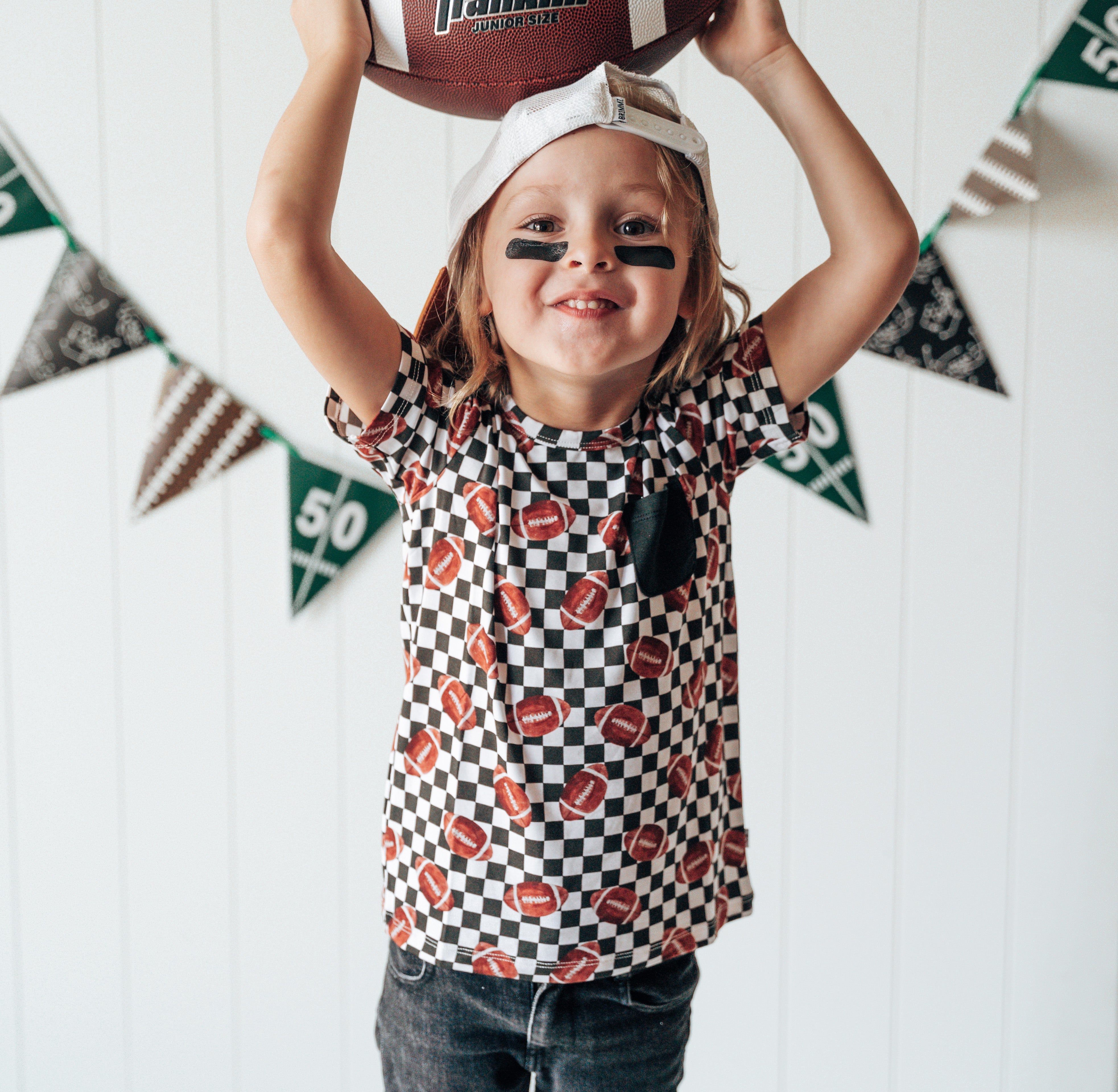 Checkered Football Dream Pocket Tee