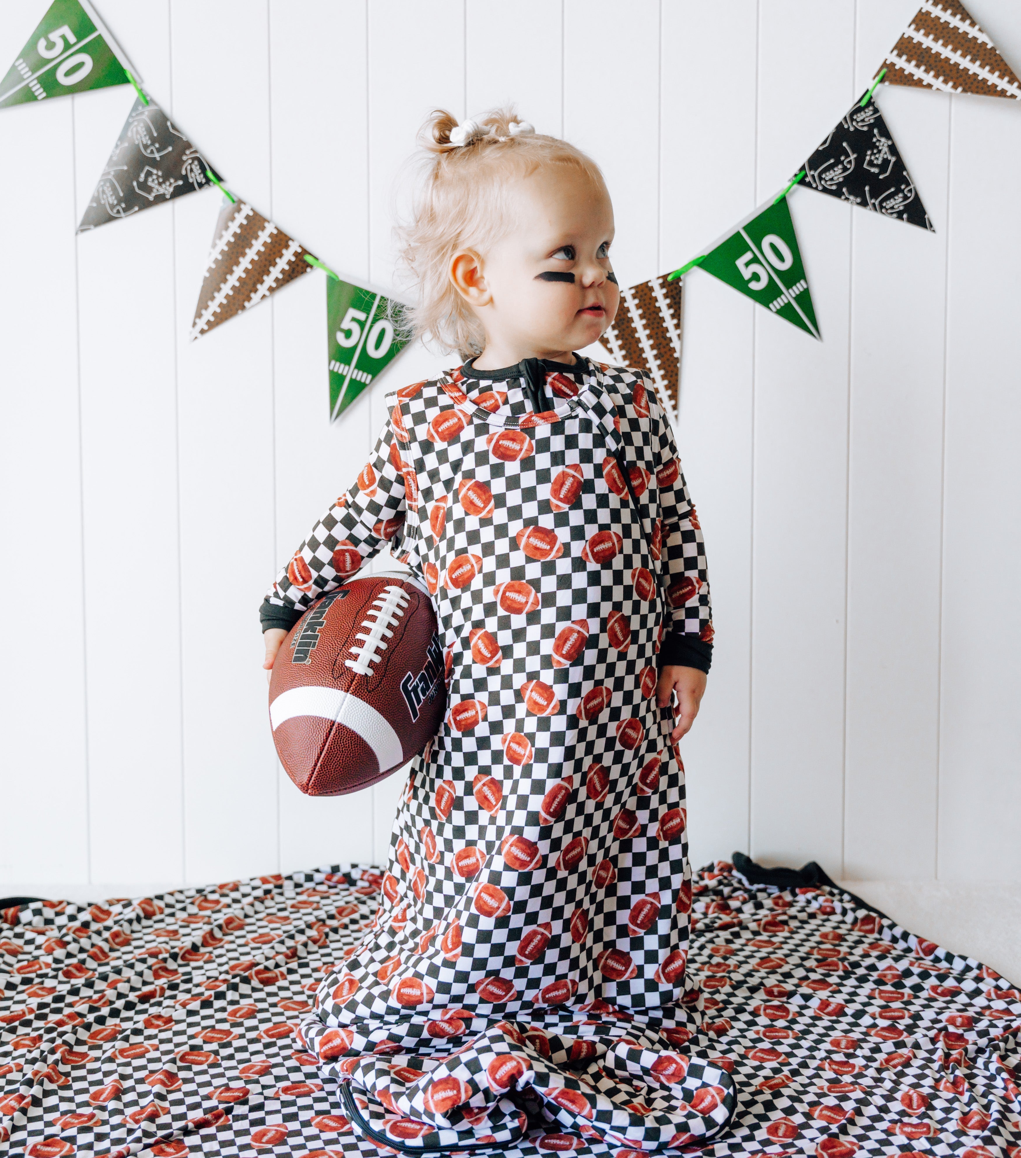 Checkered Football Dream Sleep Sack