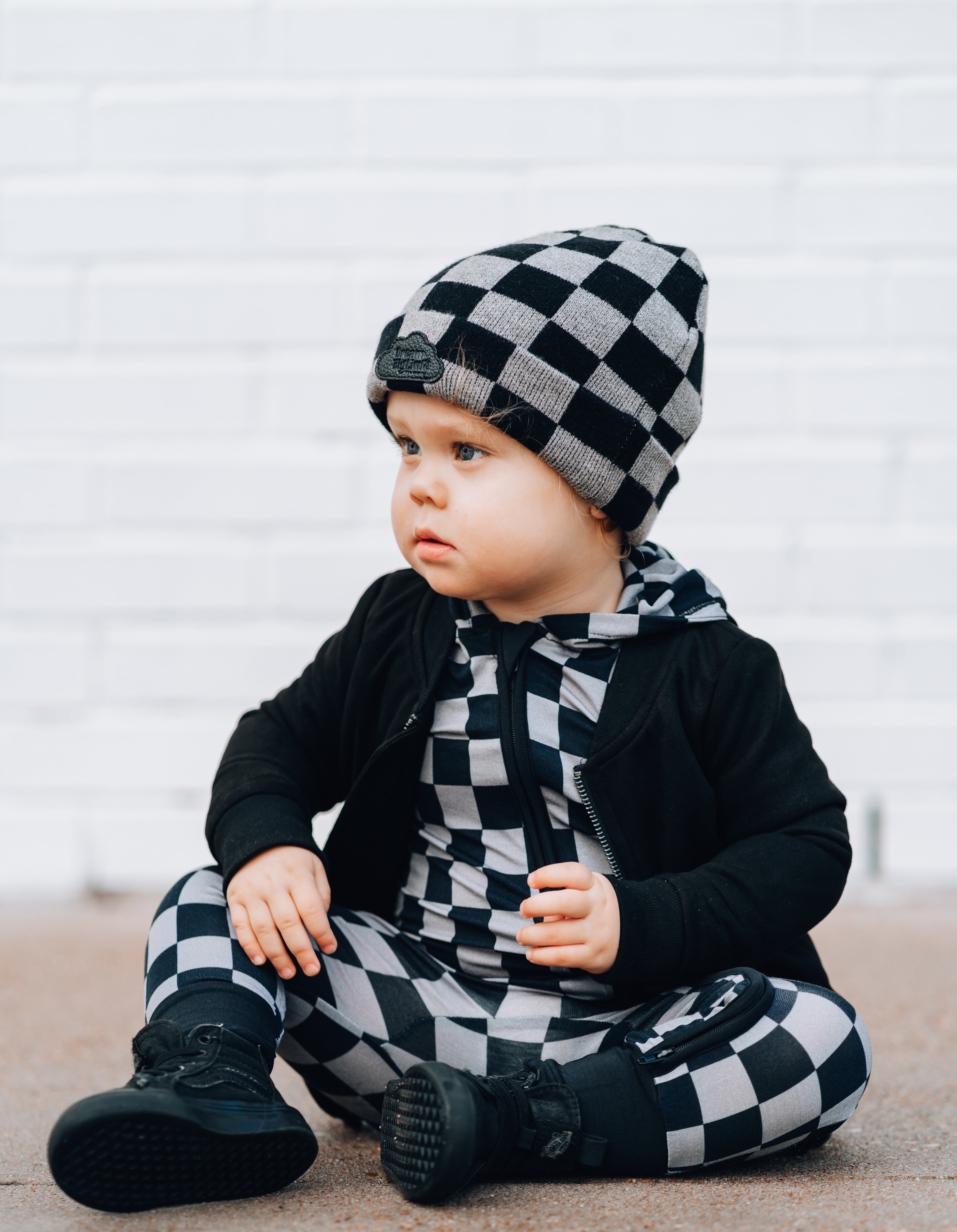 Charcoal Checkers Dream Beanie