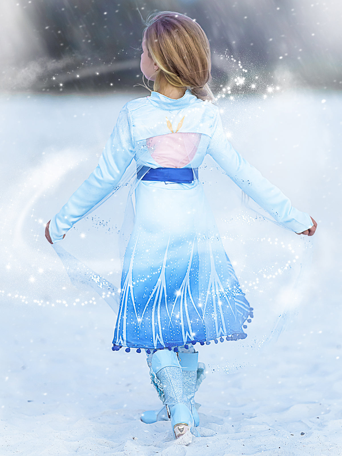 Girls Snow Queen Sparkle Costume Dress