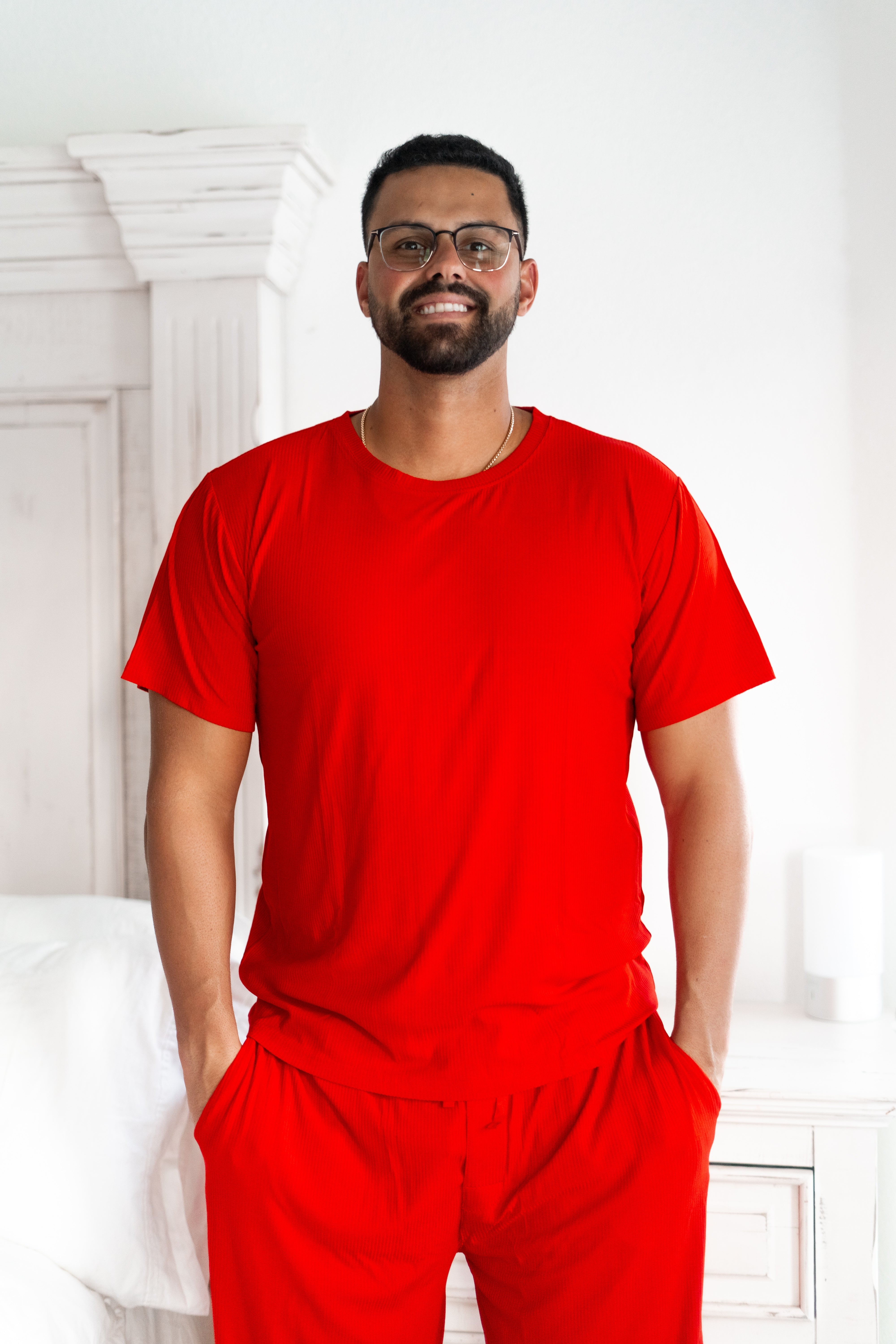 Red Rib Men's Dream Jogger Set