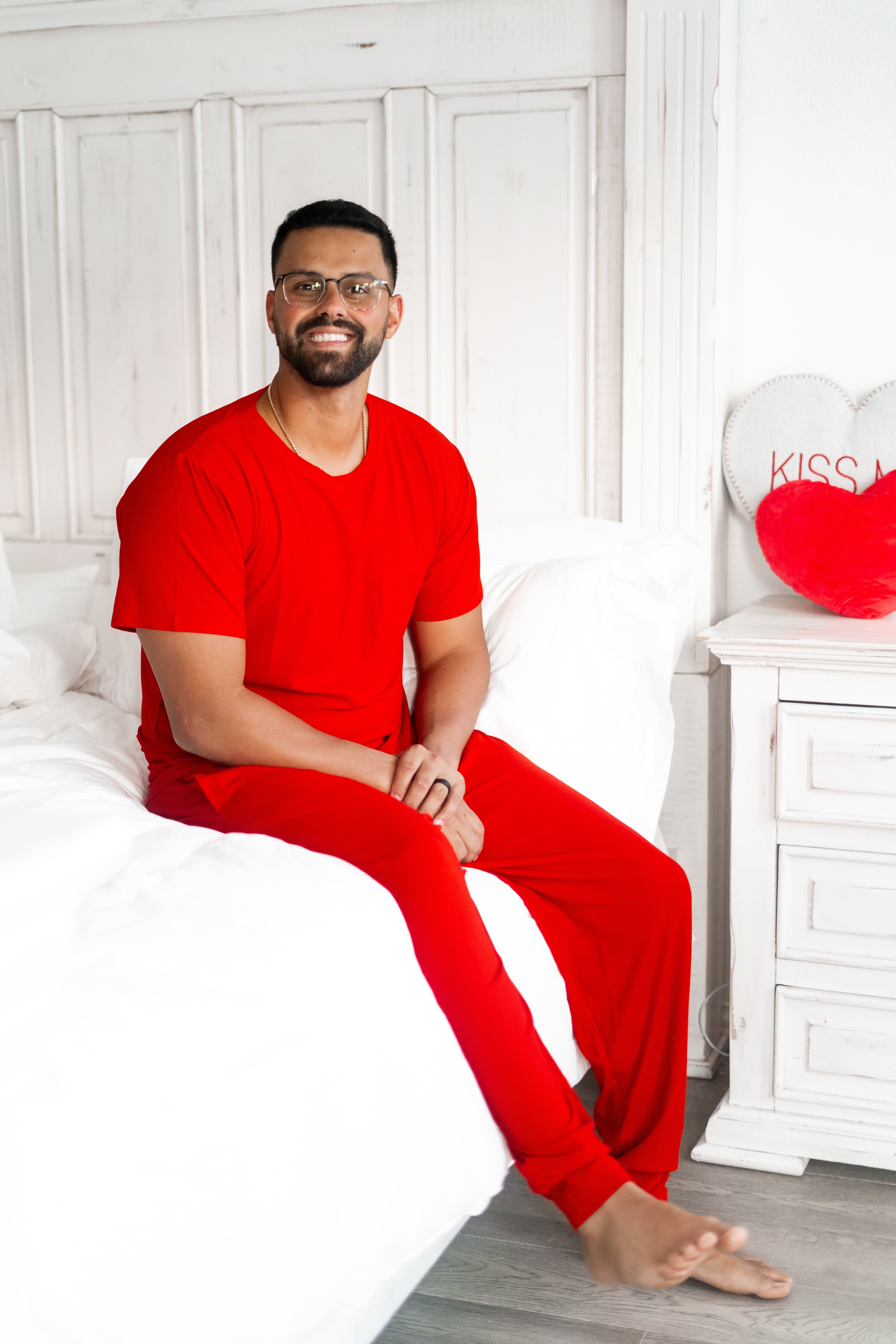 Red Rib Men's Dream Jogger Set
