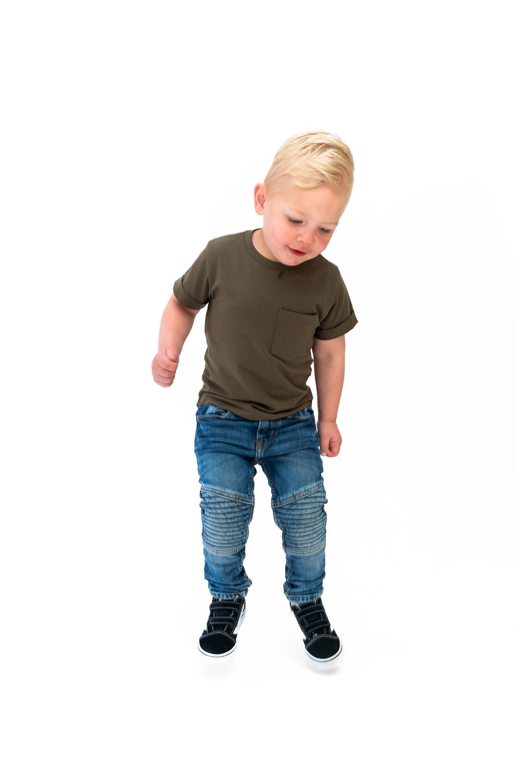 Olive Boxy Kids Tee
