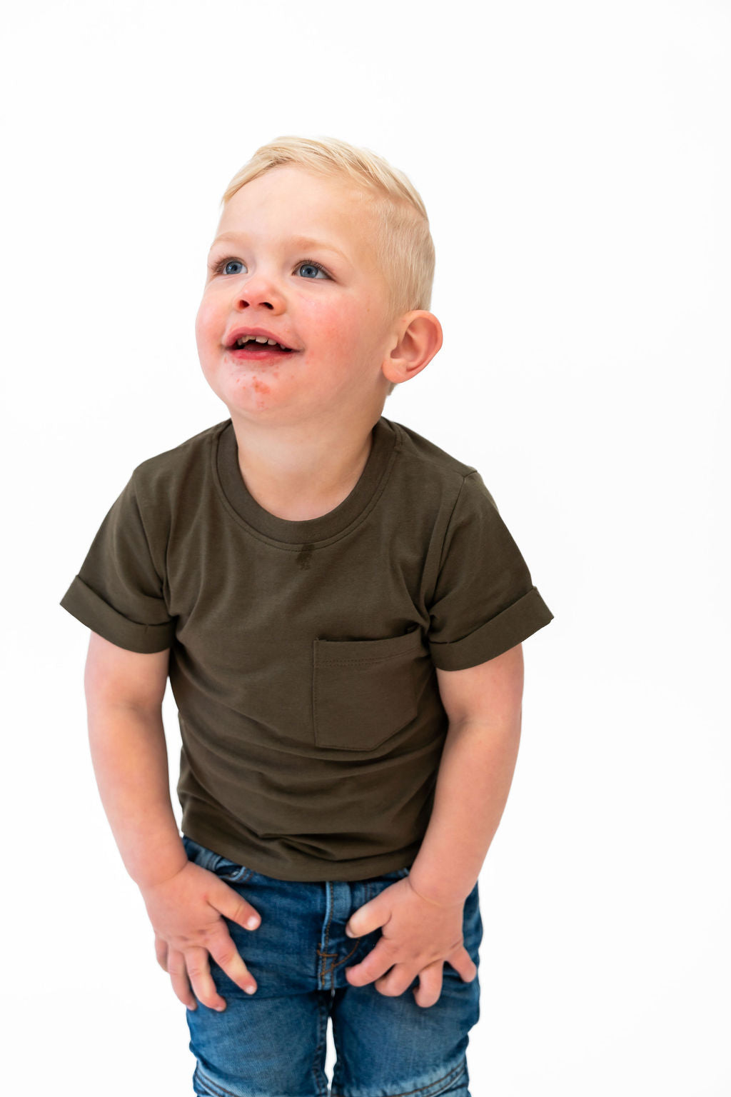Olive Boxy Kids Tee