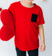 Red Rib Dream Pocket Tee