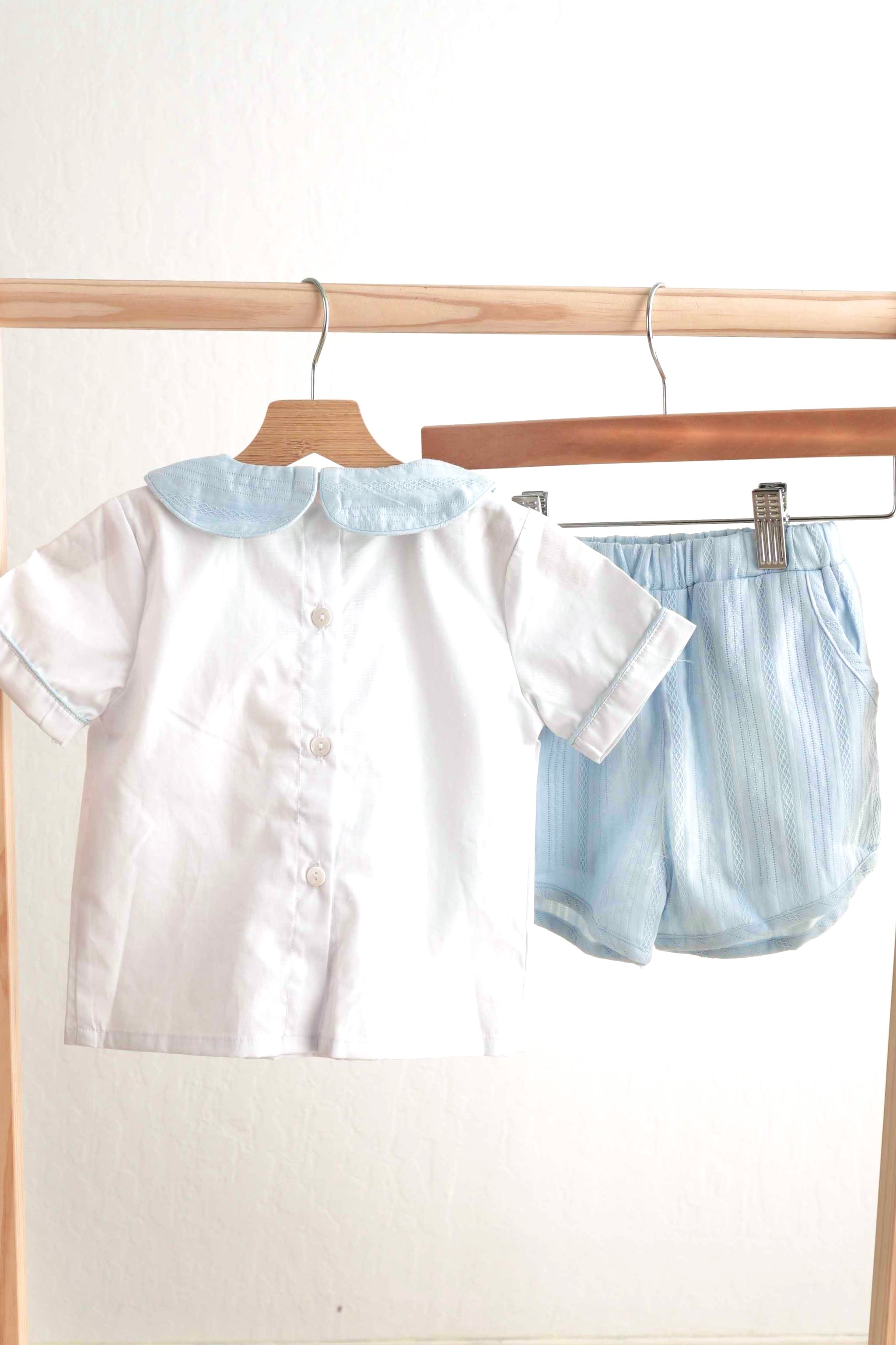 Blue Easter Cross Hand-smocked Boy Set