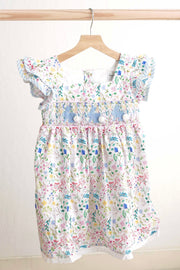 Floral Easter Bunny Hand-smocked Dress