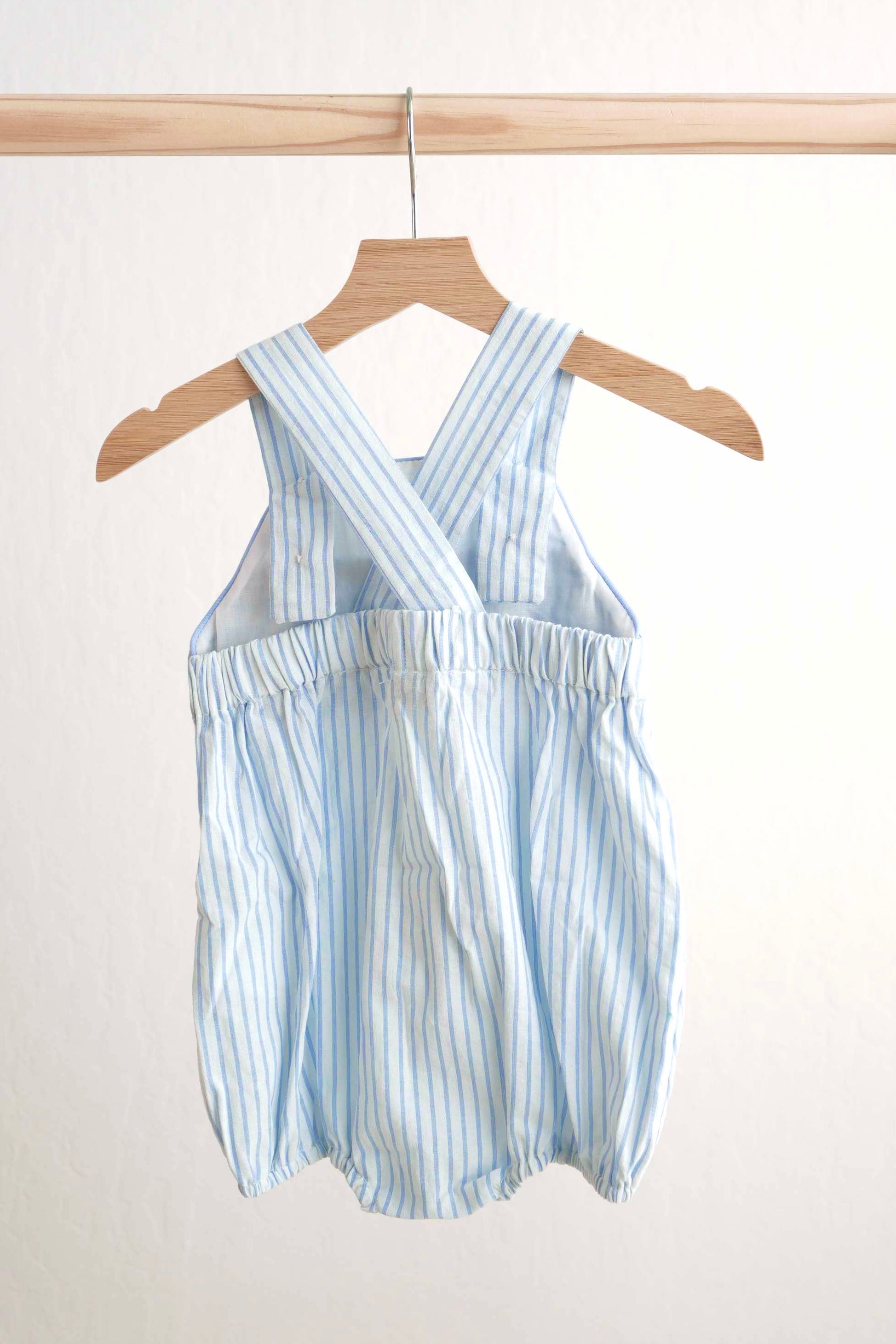 Blue Easter Bunny Hand-smocked Boy Bubble