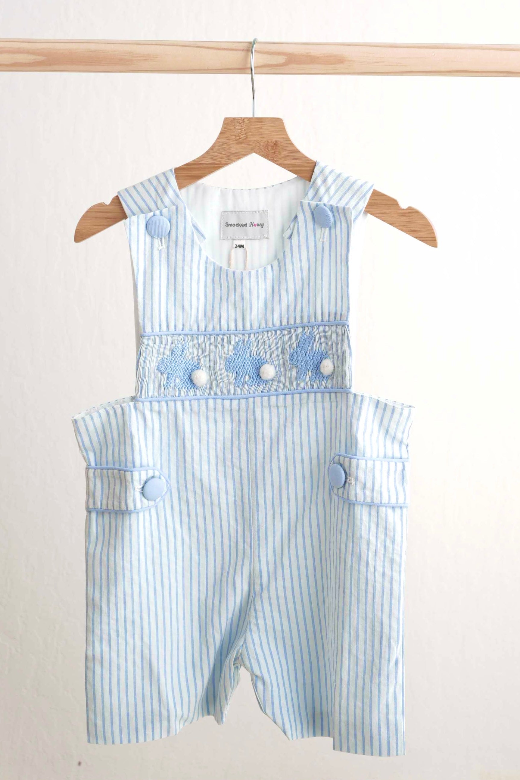 Blue Easter Bunny Hand-smocked Boy Jonjon