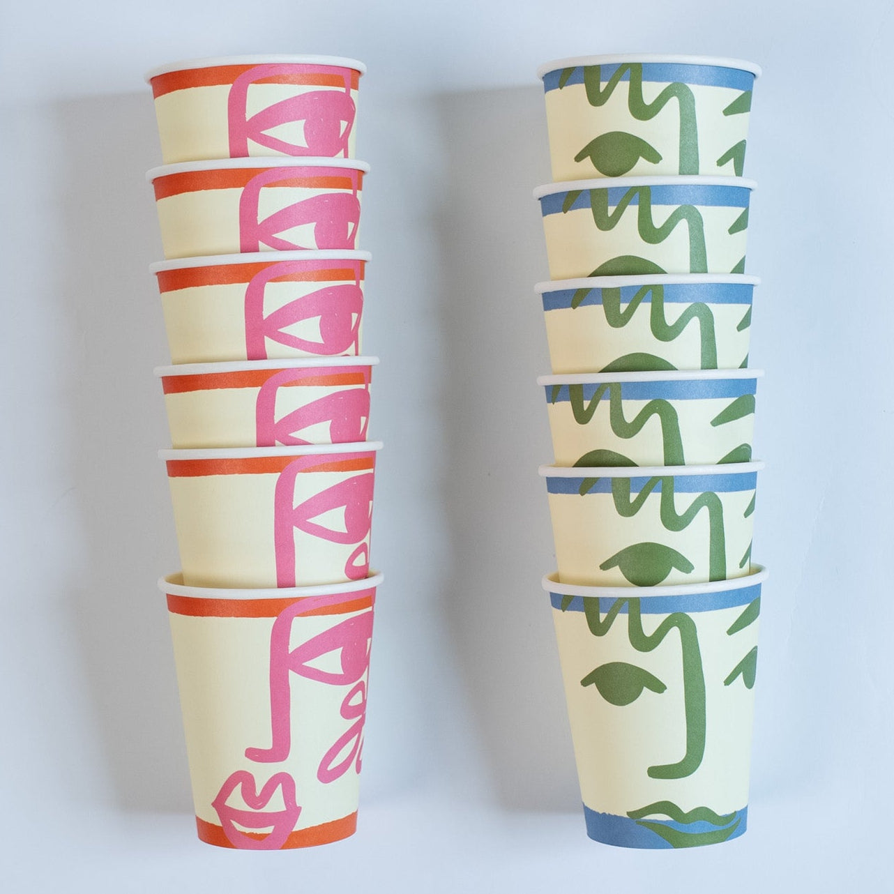 Face Party Cups (x 12) - Art Party Theme