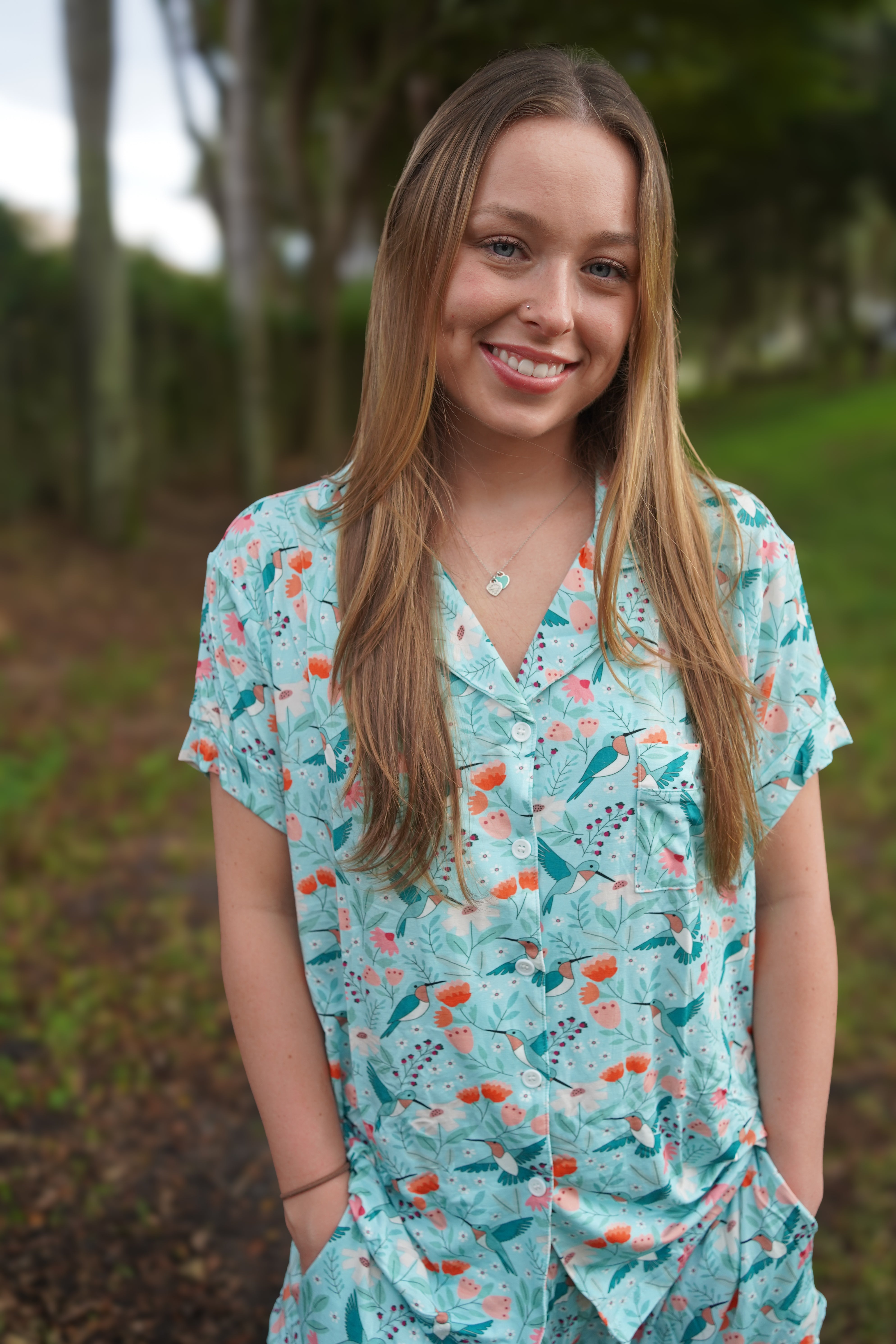 Hummingbird Bloom (women's Short Sleeve Pj)