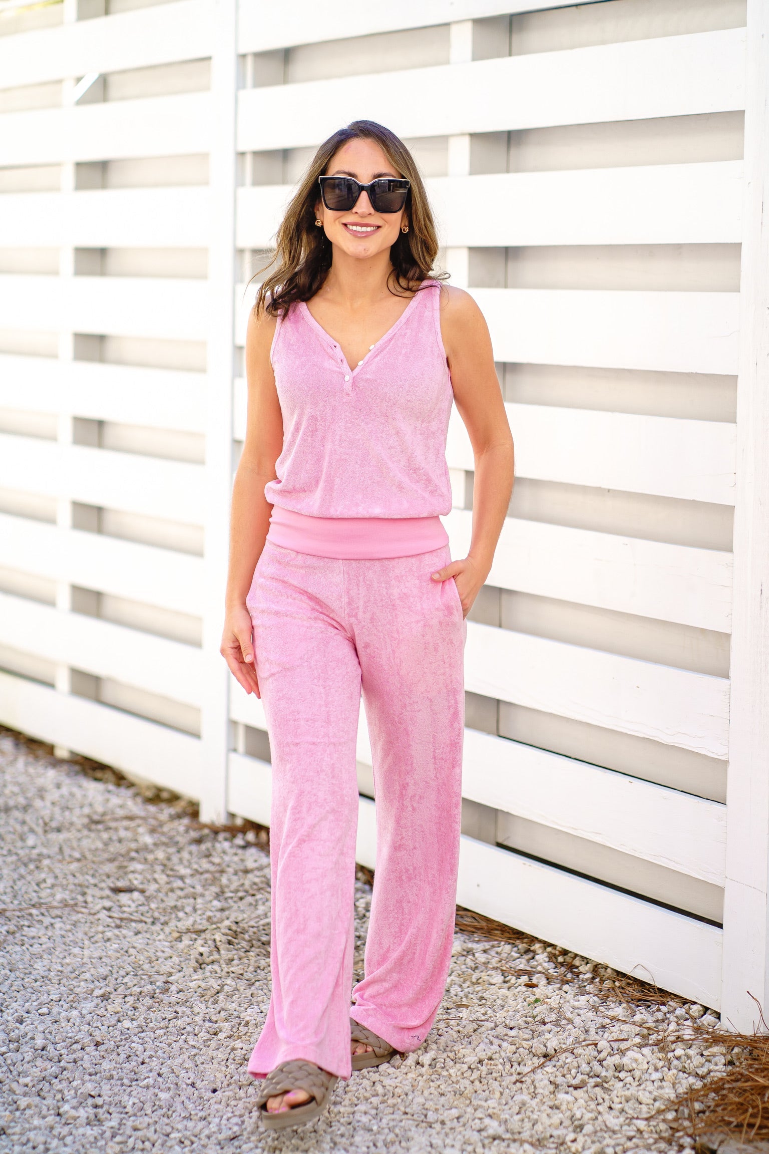 Pink Bamboo Terry Lounge Set