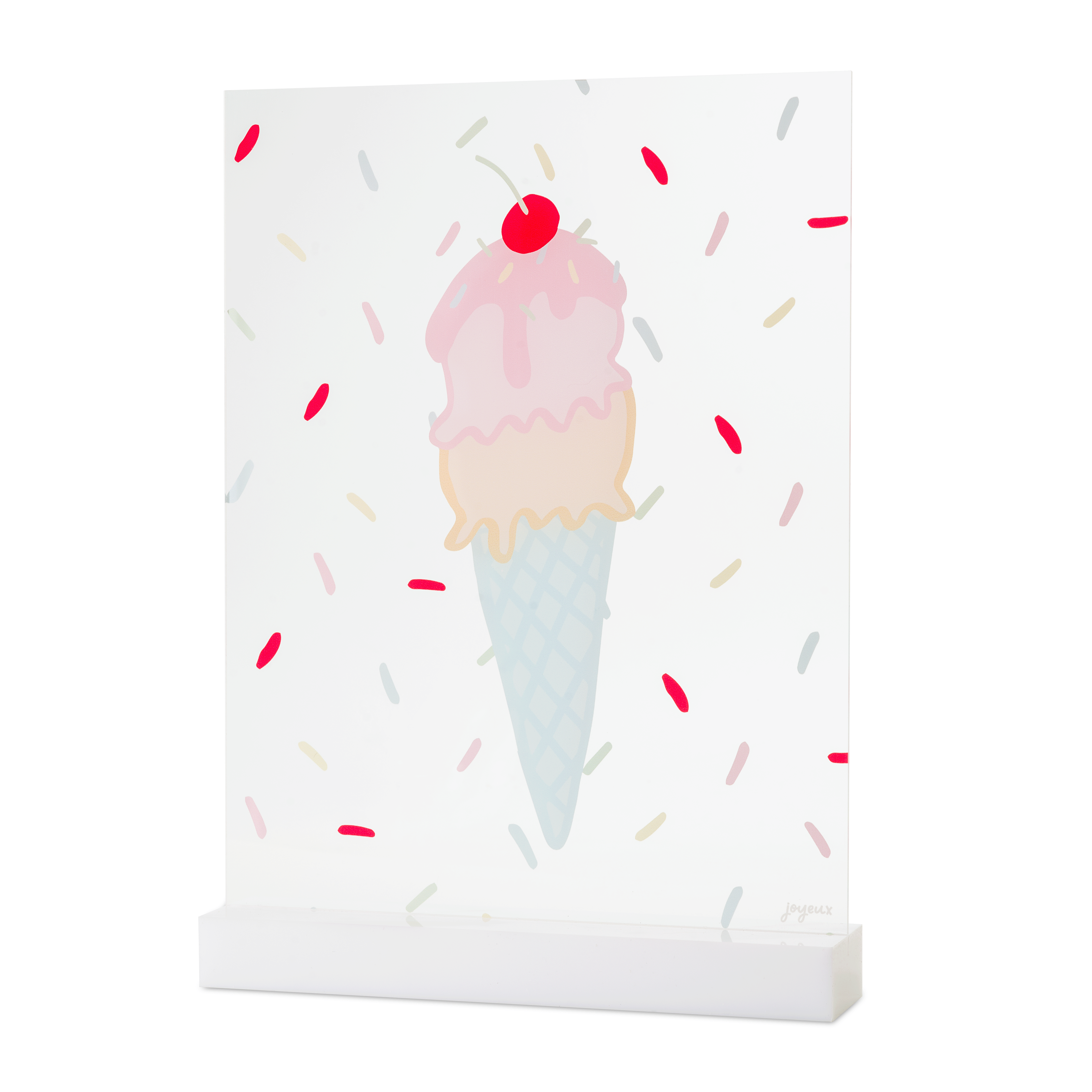 Ice Cream And Sprinkles Acrylic Table Top Sign