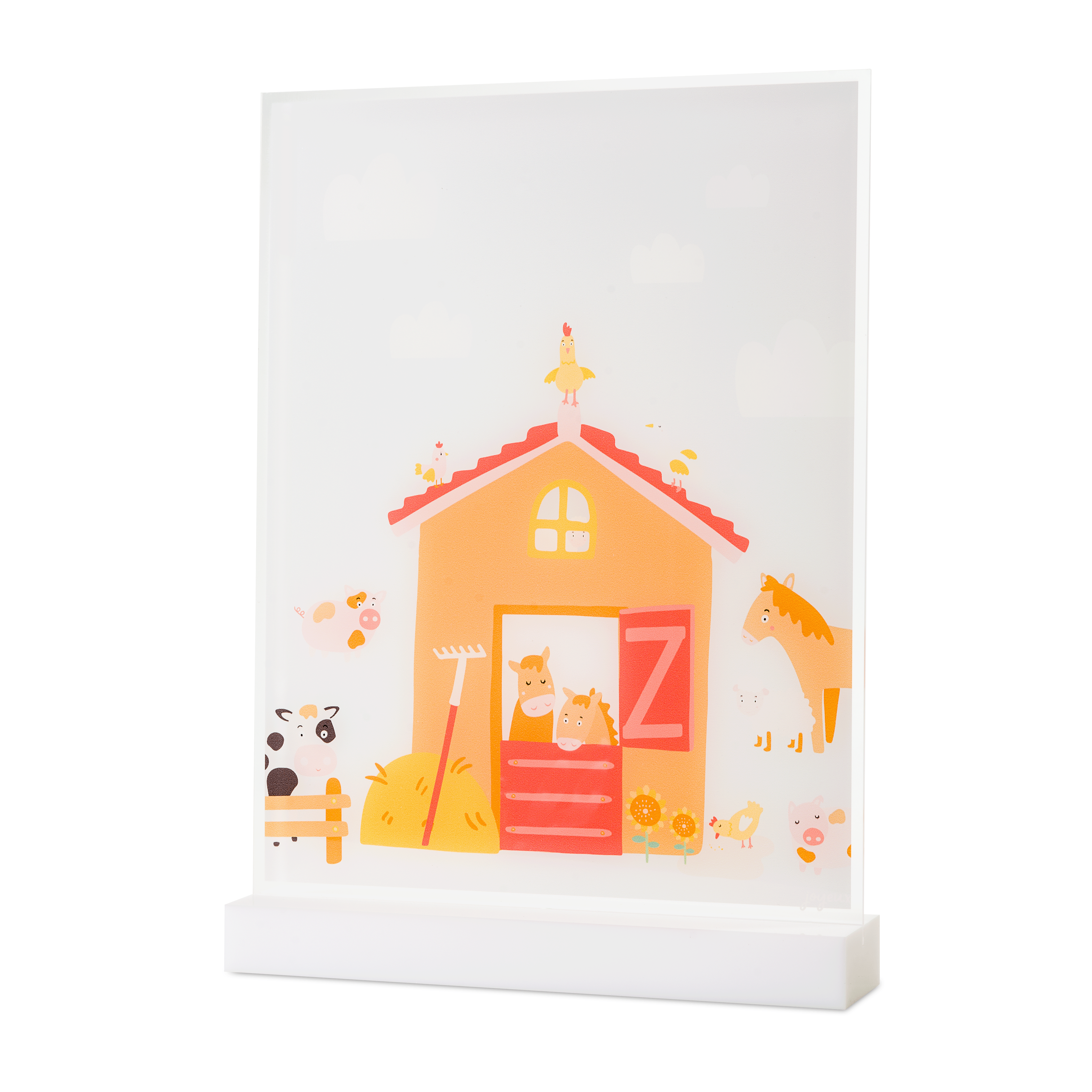 Barnyard Scene Acrylic Table Top Sign