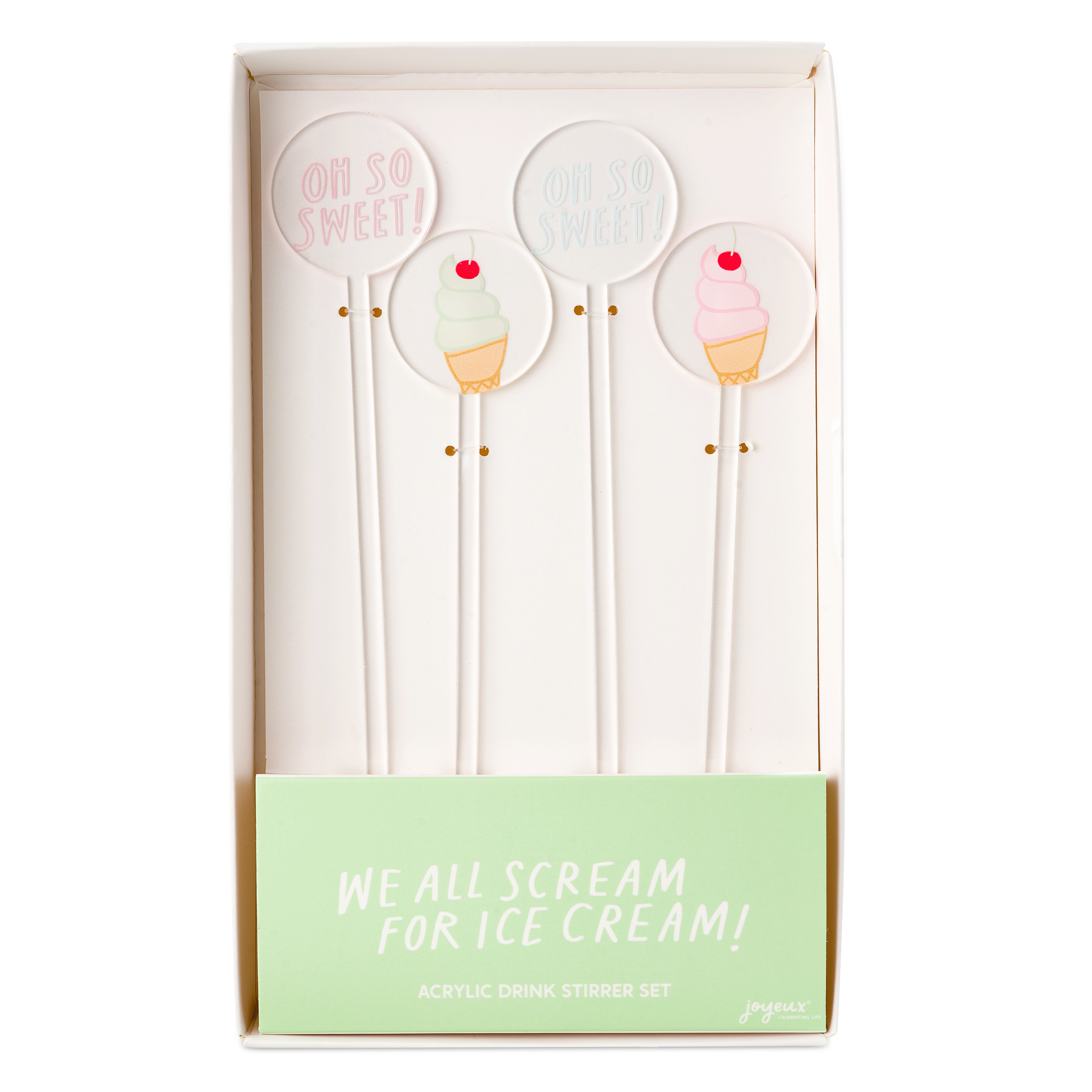 We All Scream For Ice Cream Acrylic Drink Stirrers