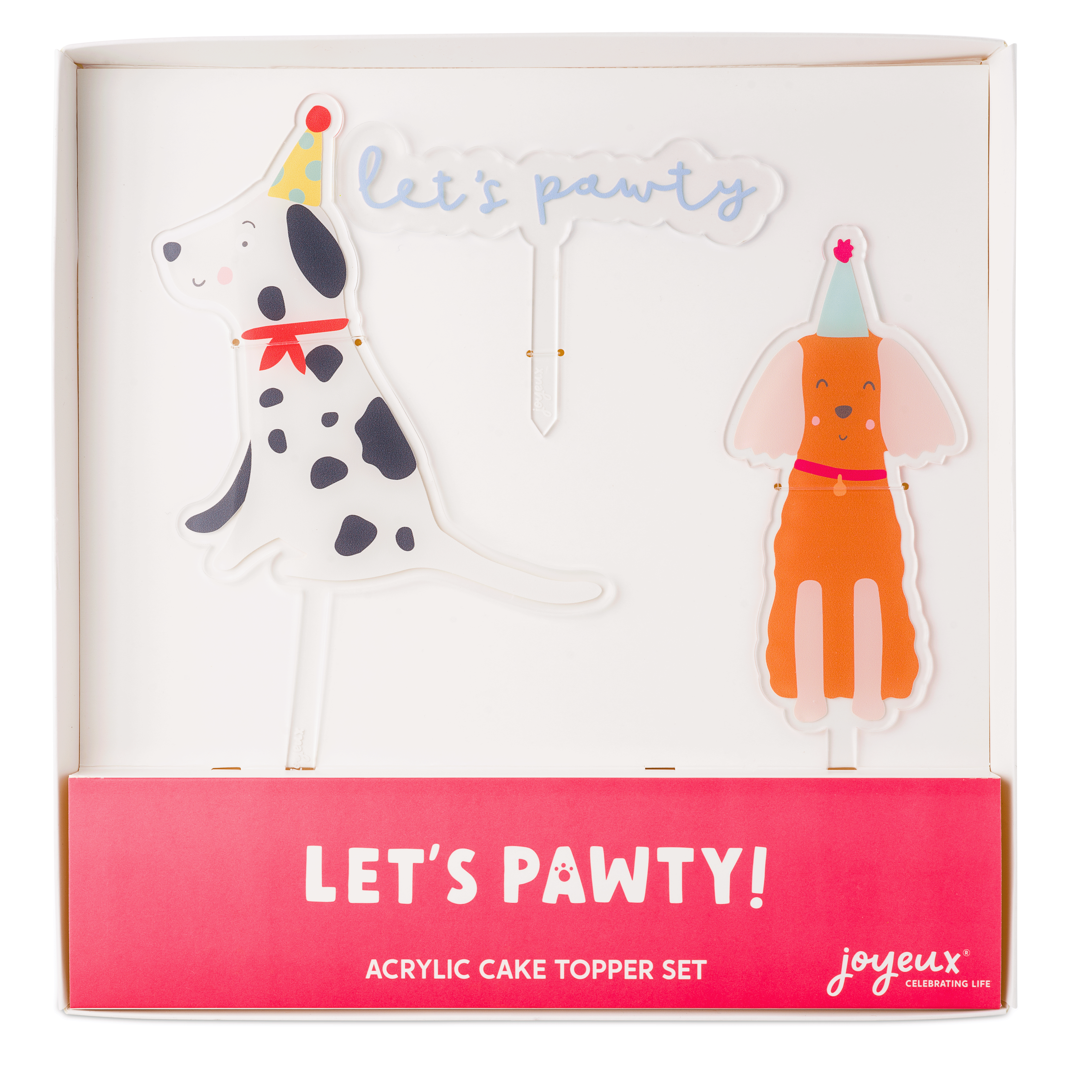 Let's Pawty Acrylic Cake Topper Set