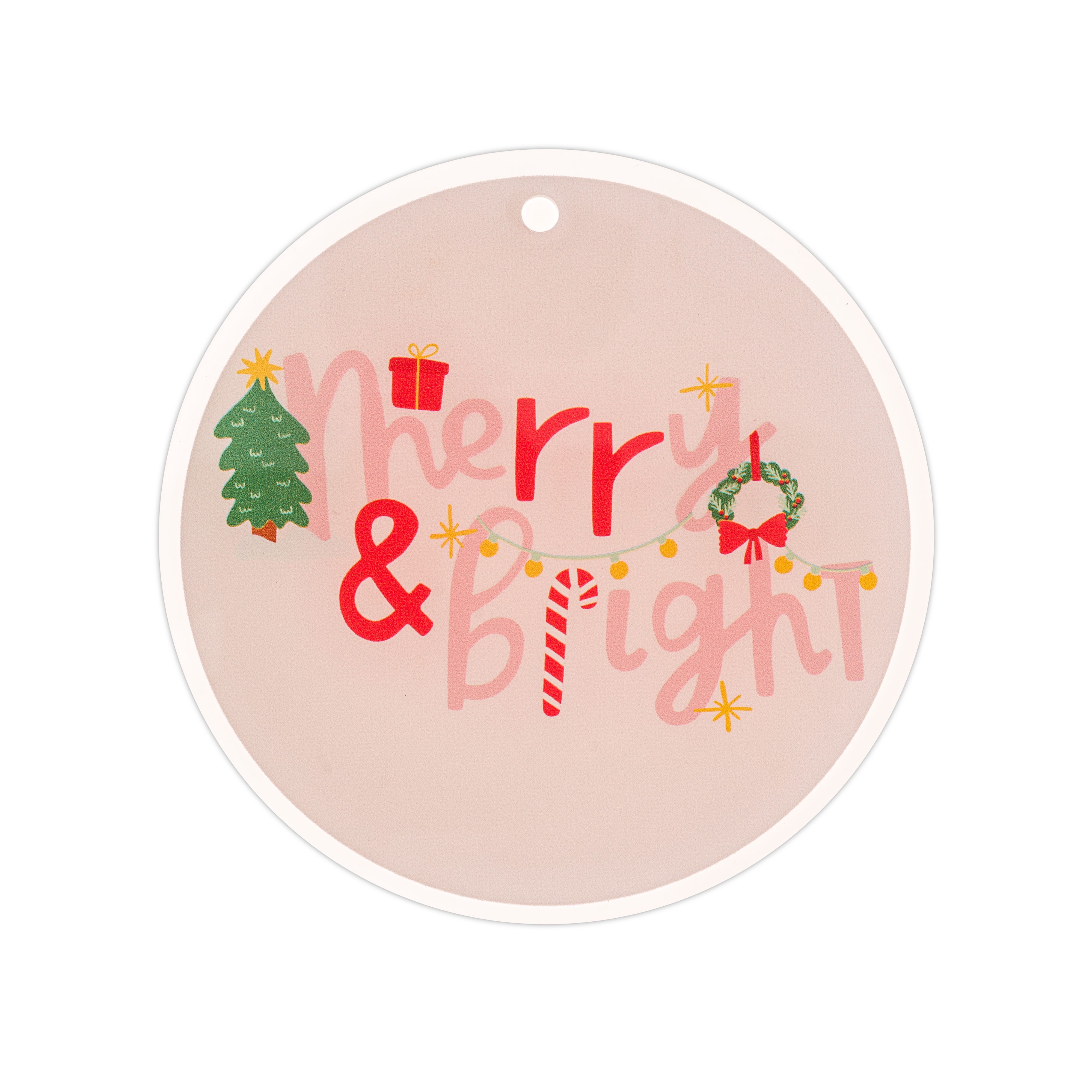 Merry & Bright Acrylic Gift Tag Set Of 3