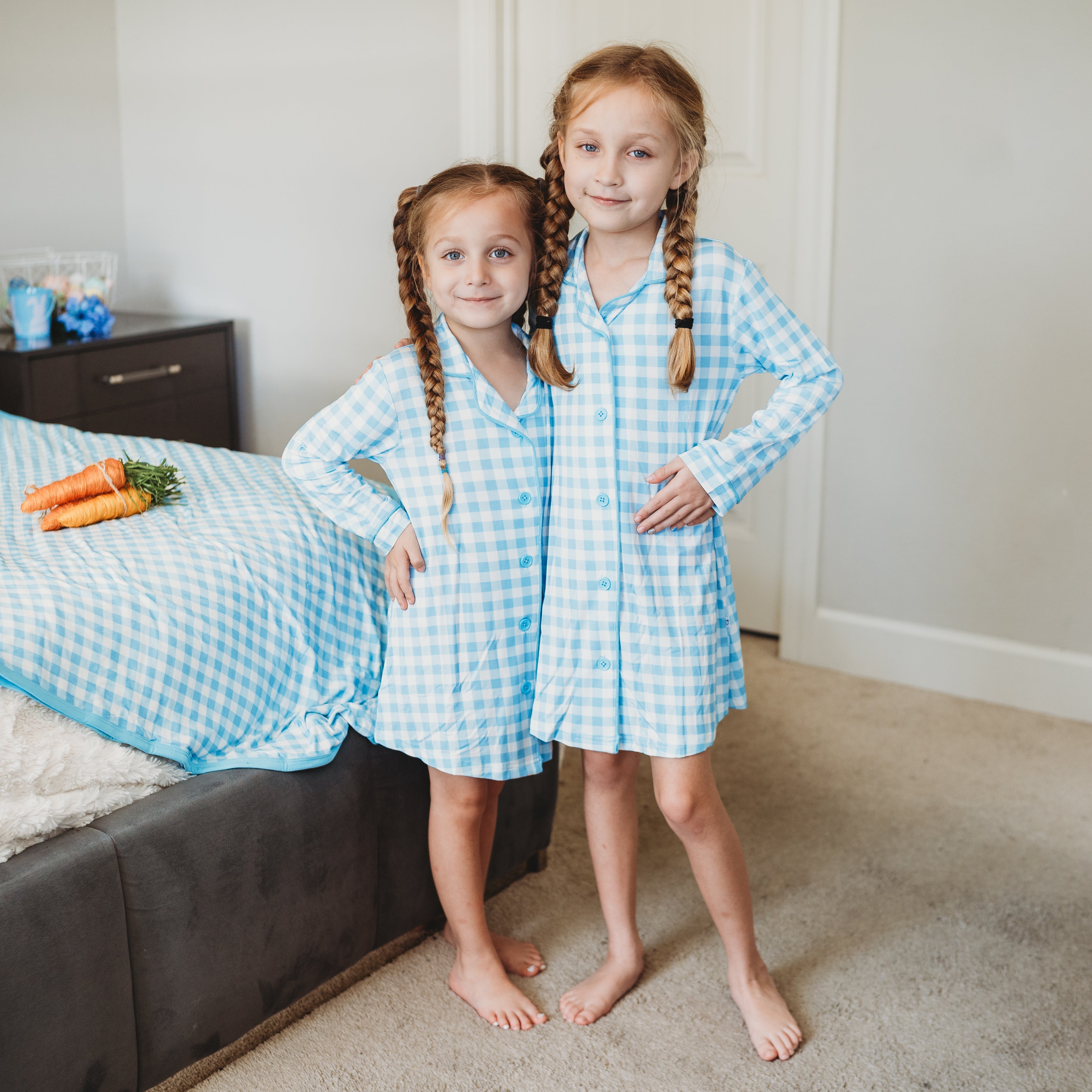 Sky Blue Gingham Girl's Dream Gown