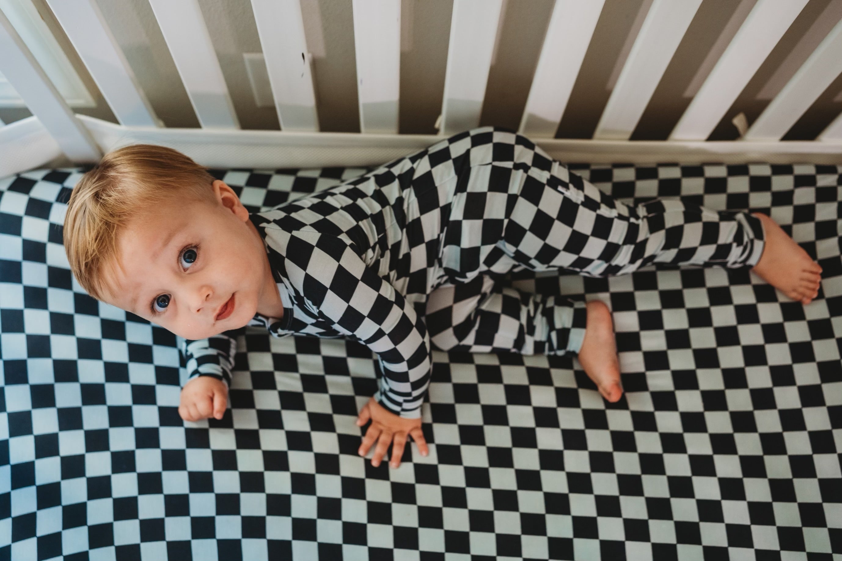 Midnight Checkers Dream Crib Sheet