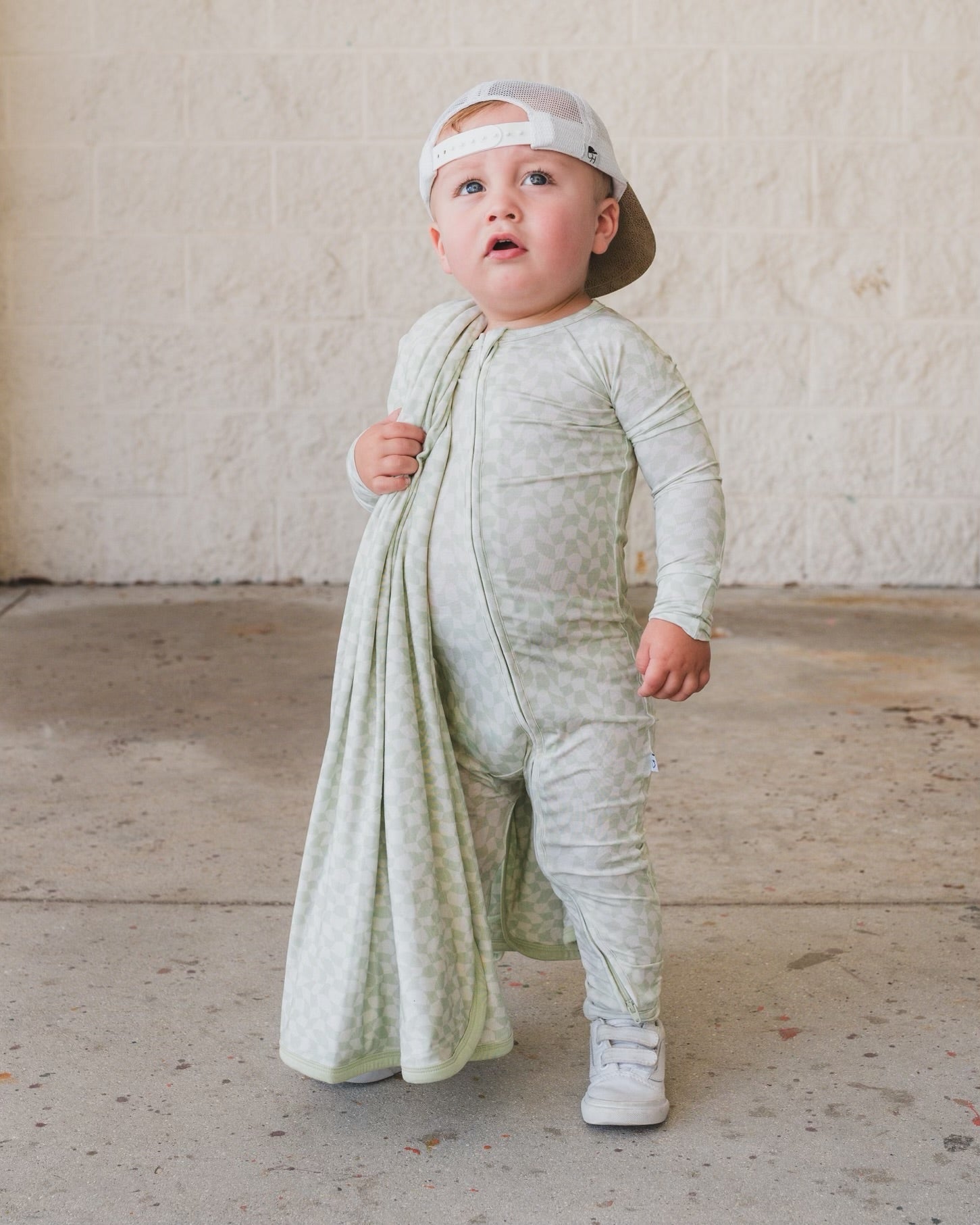 Sage Checkers Dream Romper