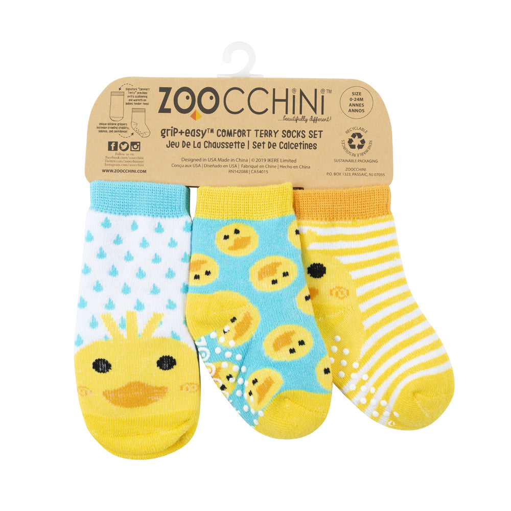 Baby/toddler Terry Socks Set (3-pk) - Puddles The Duck