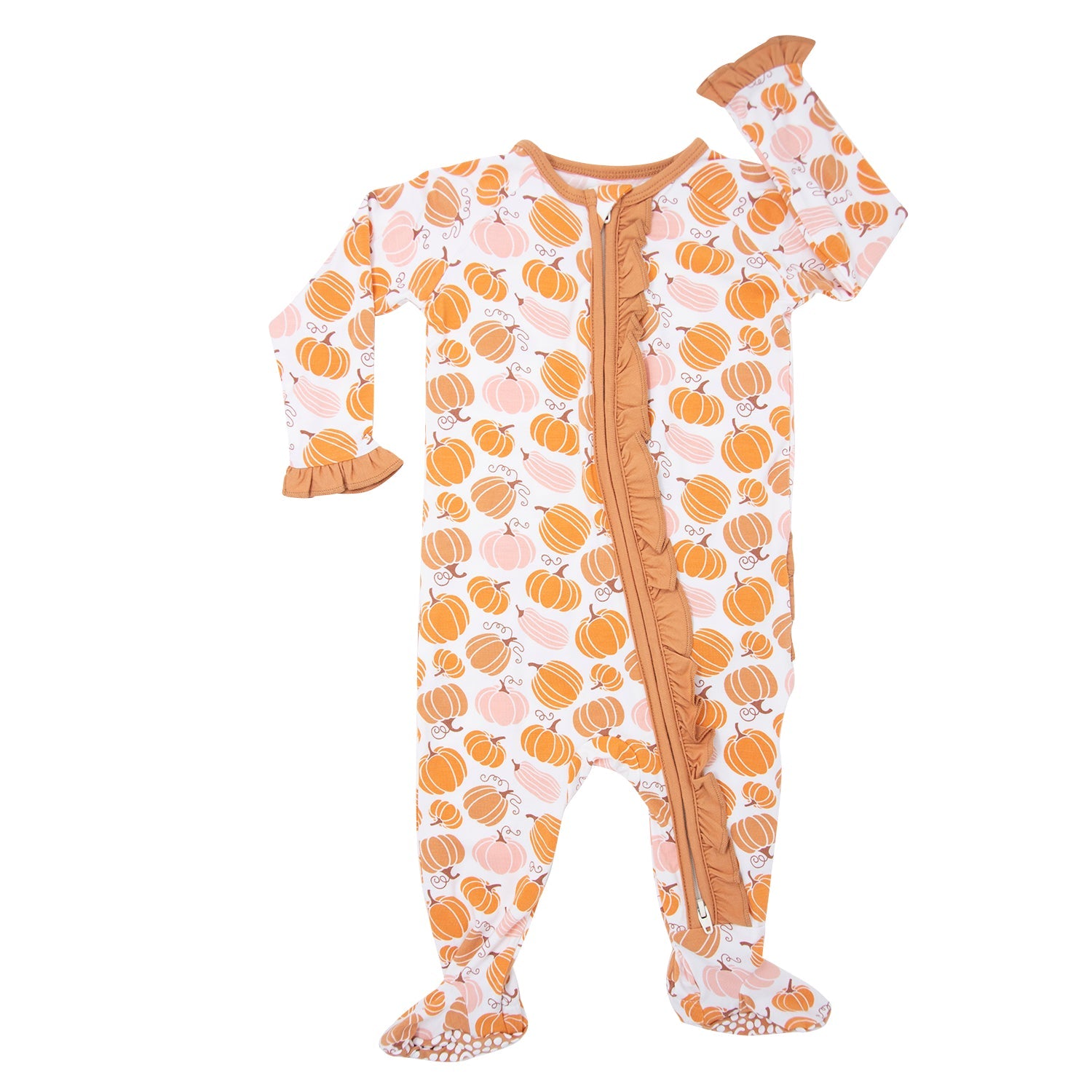 Ruffle Footie - Pumpkins