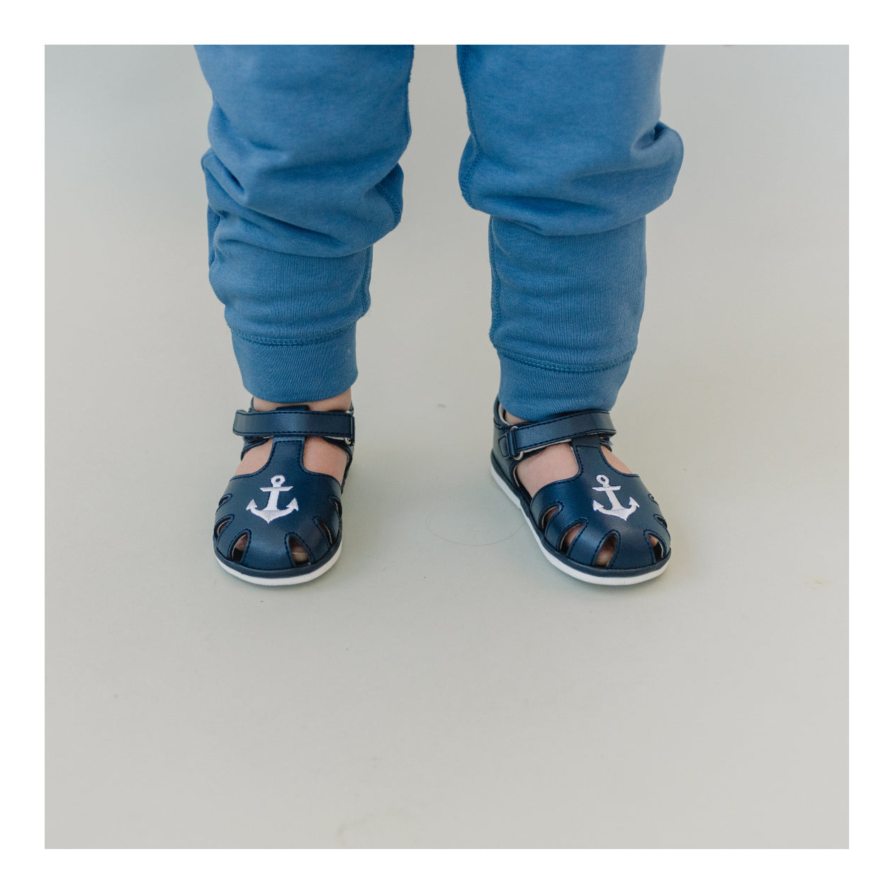 Sawyer Nautical Caged Leather Sandal (baby)