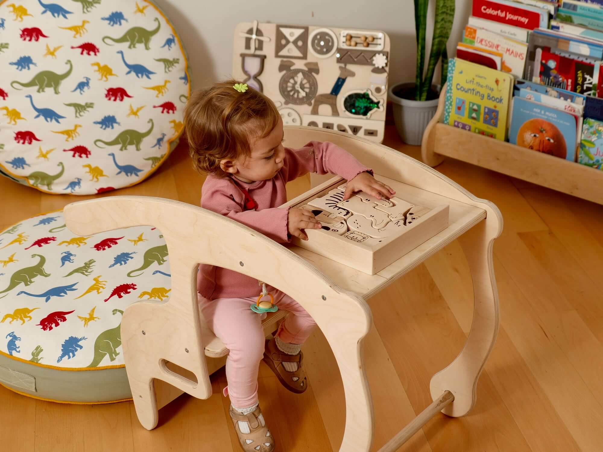 Wooden Safari Animal Puzzle Box For Toddlers