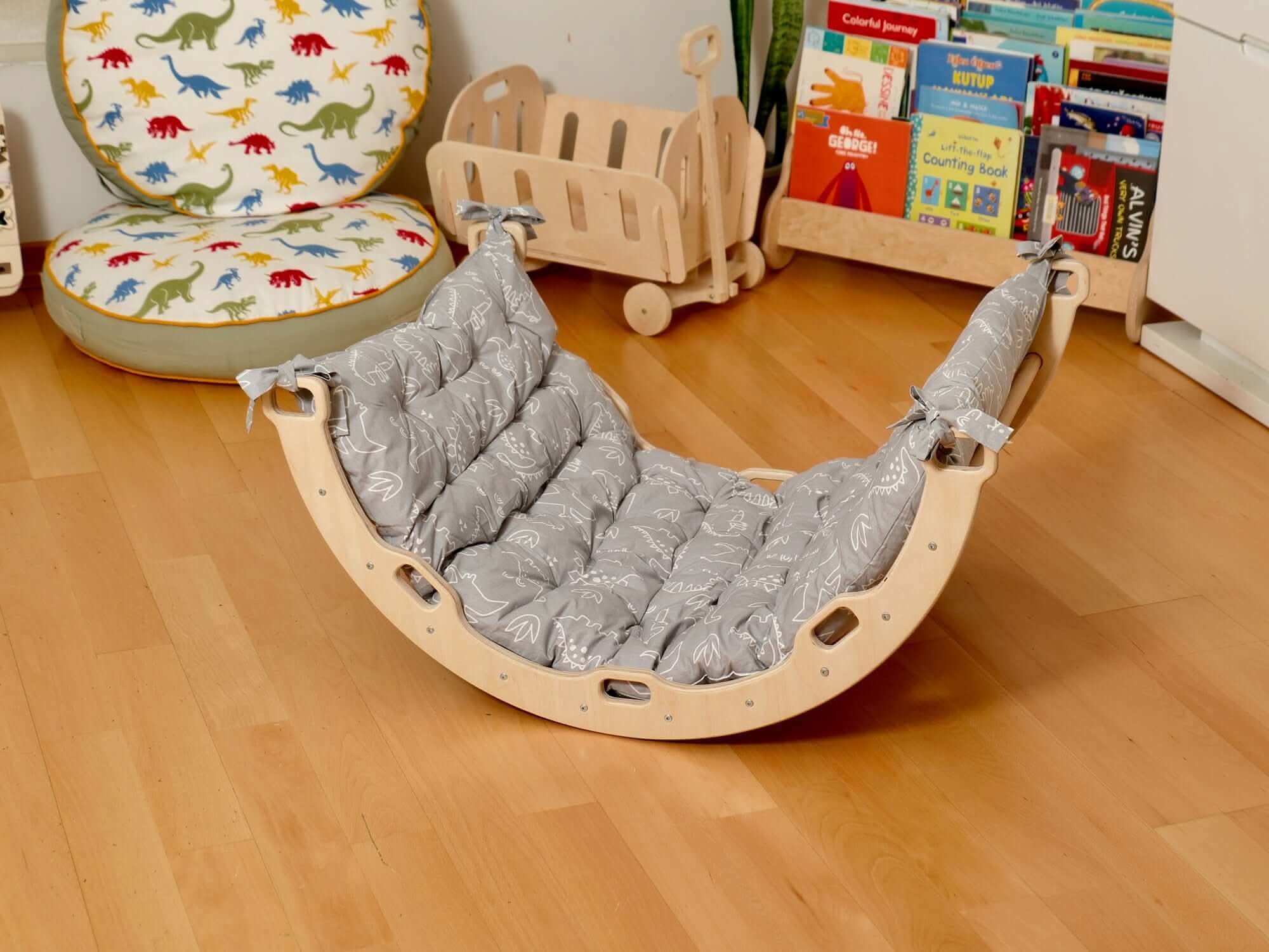 Medium Montessori Climbing Arch/rocker With Pillow & Ramp Set