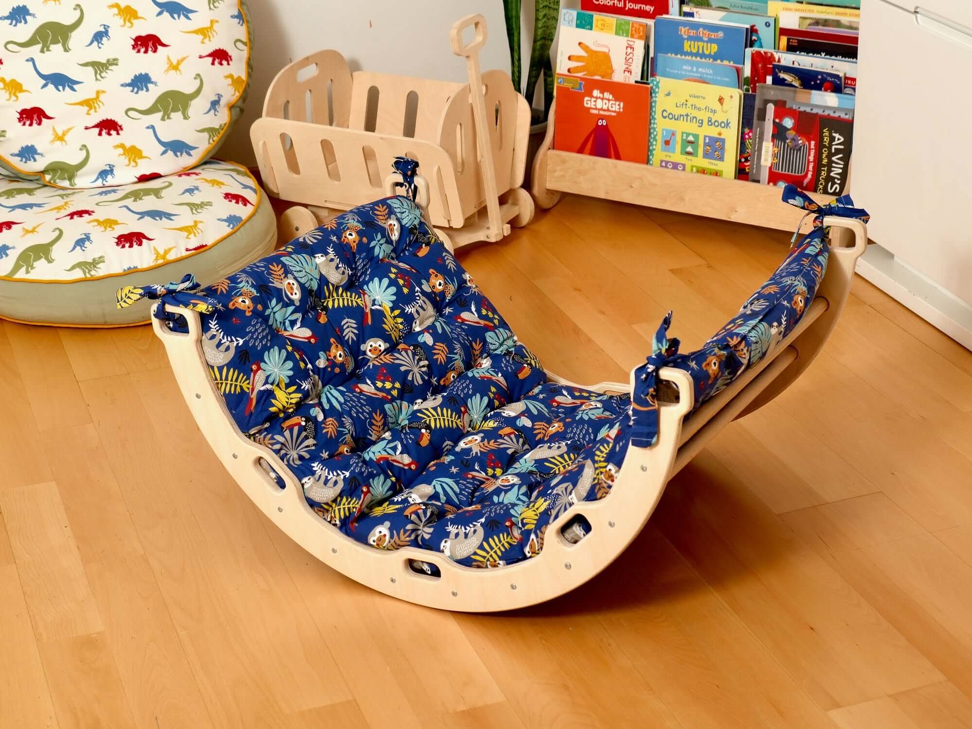 Medium Montessori Climbing Arch/rocker With Pillow & Ramp Set