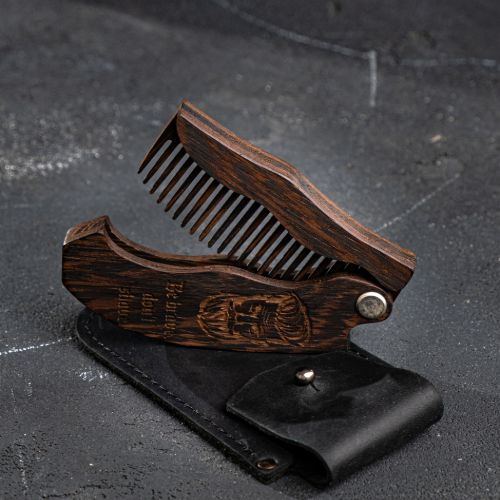 Wooden Beard Comb - Bearded And Brave