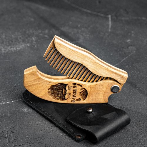 Wooden Beard Comb - Brave Man