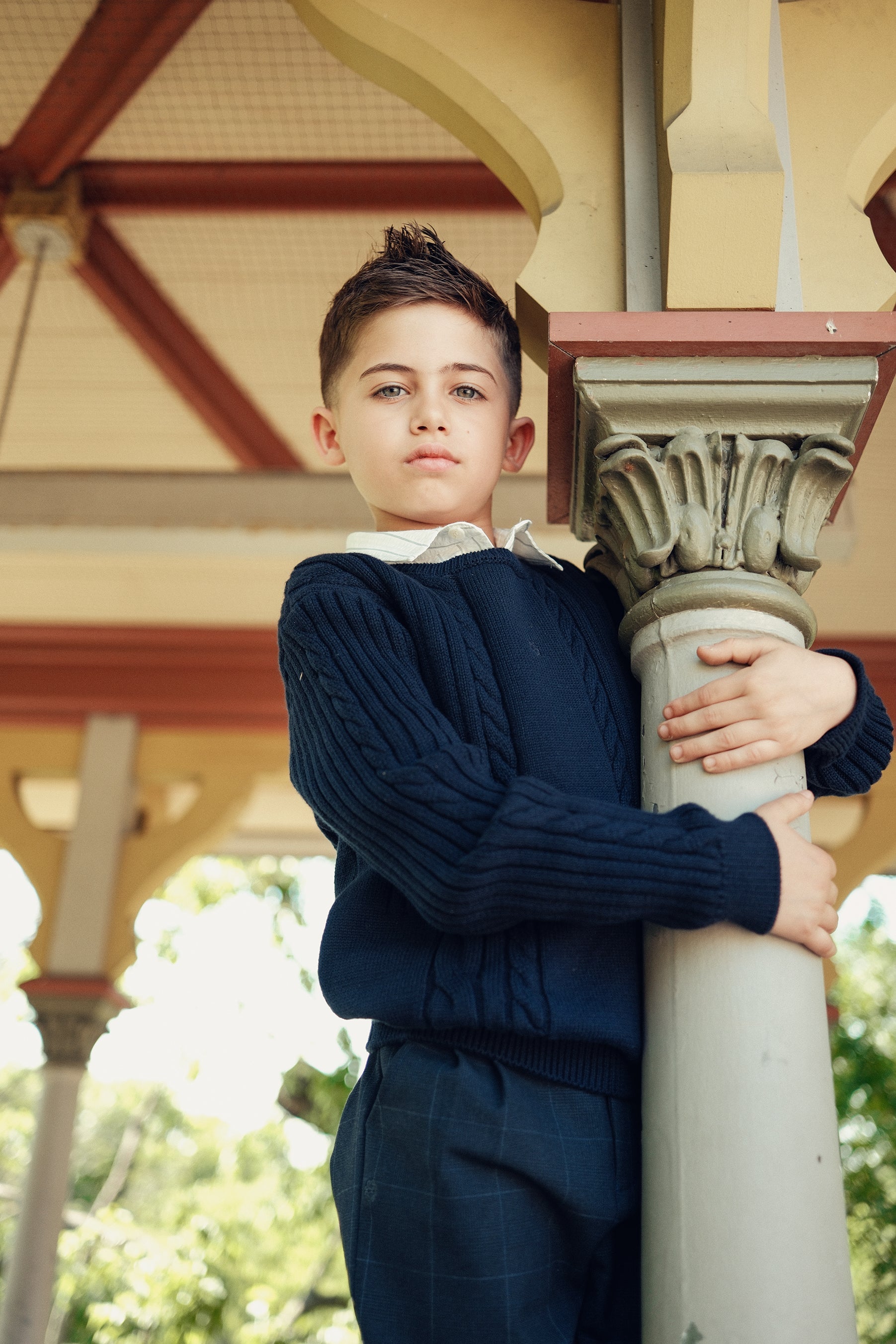 Sean Cable Knit Sweater - Navy