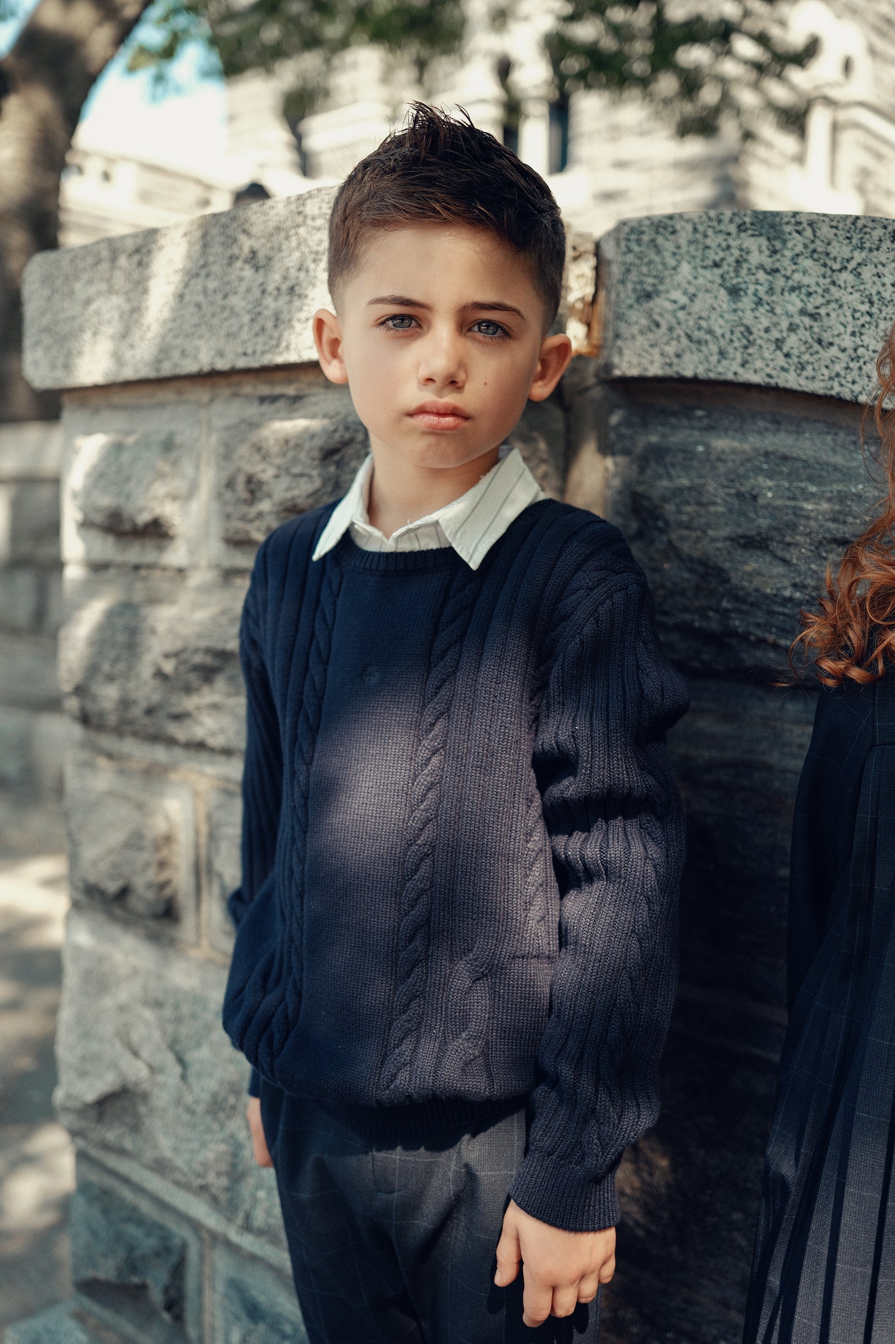 Sean Cable Knit Sweater - Navy