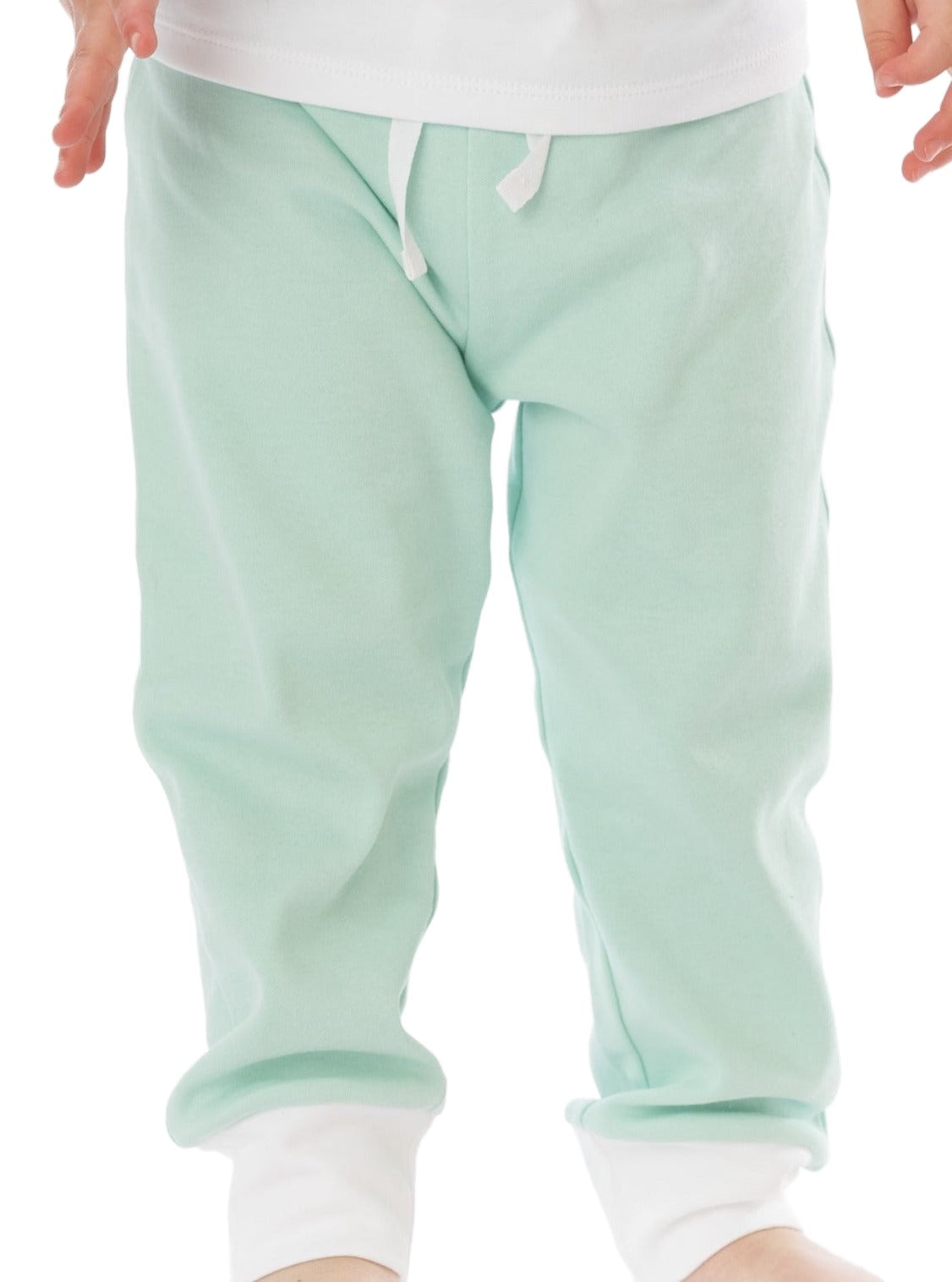Organic Cotton Jogger Pants - Mint Green