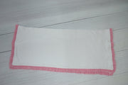 Gingham Ruffle Trim Blanket - Pink