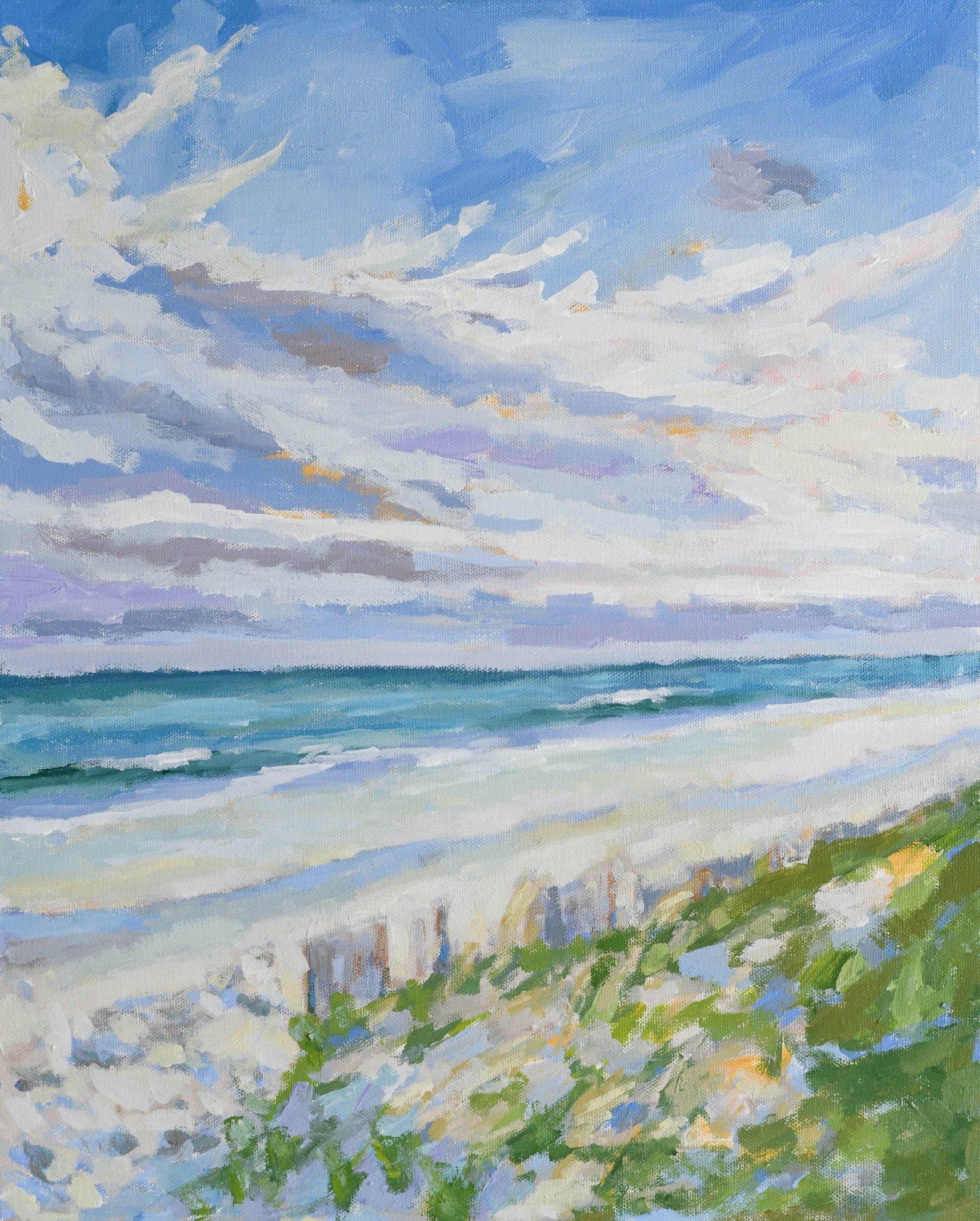 Beach Walk In Evening Print